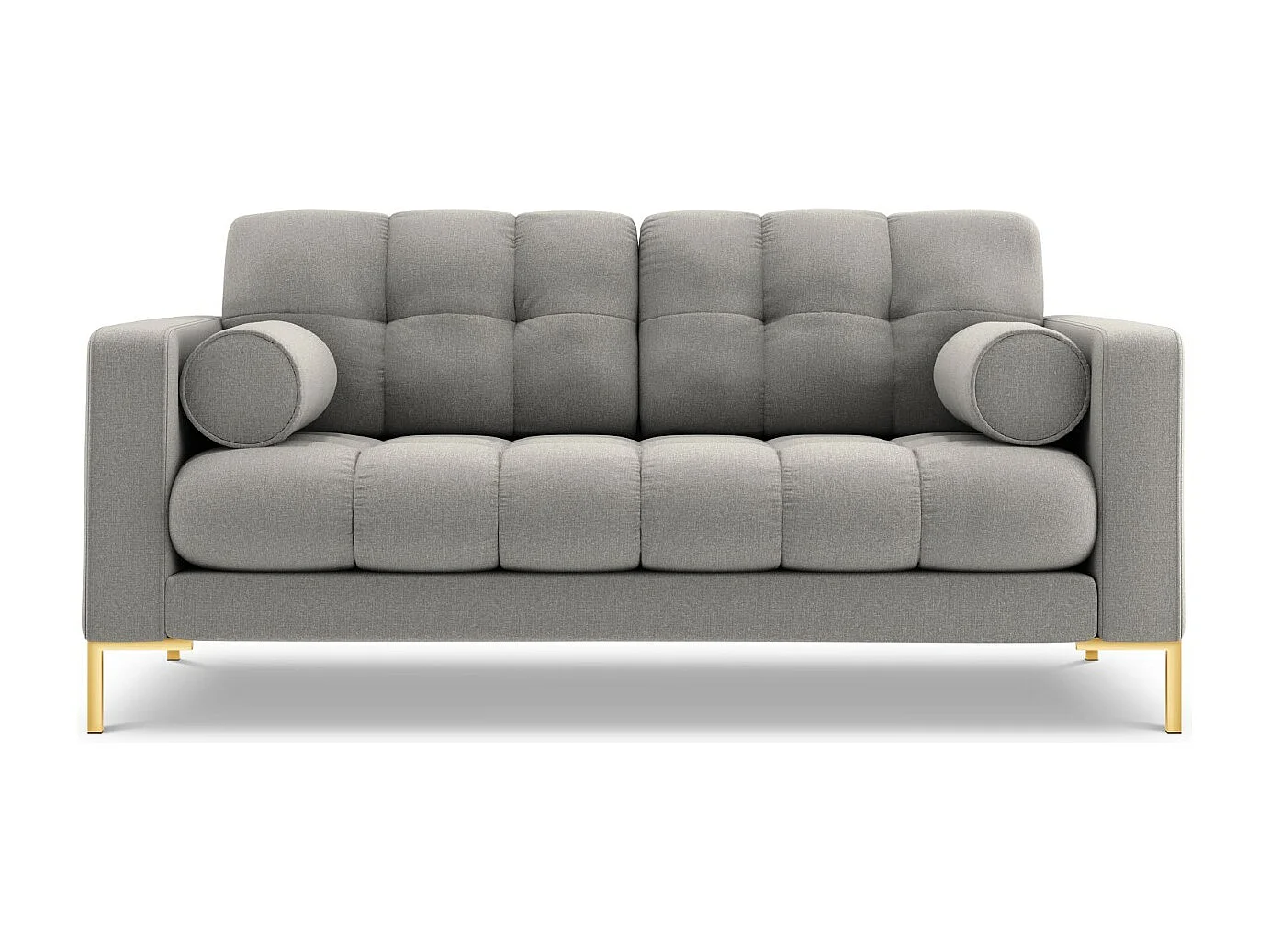 Cosmopolitan Design - Canapé "Bali" 2 places en tissu structurel gris clair - 152x92x75cm