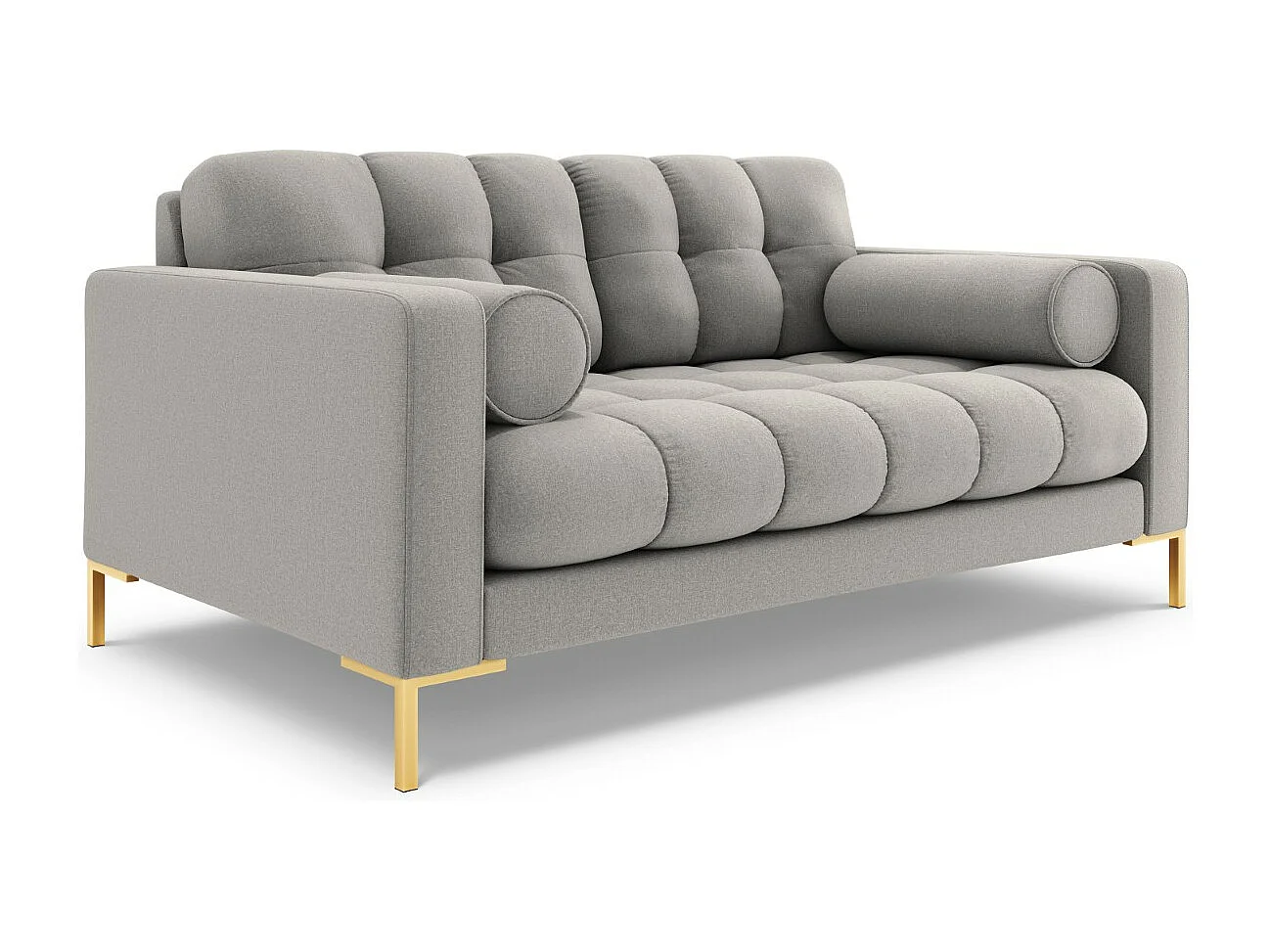 Cosmopolitan Design - Canapé "Bali" 2 places en tissu structurel gris clair - 152x92x75cm