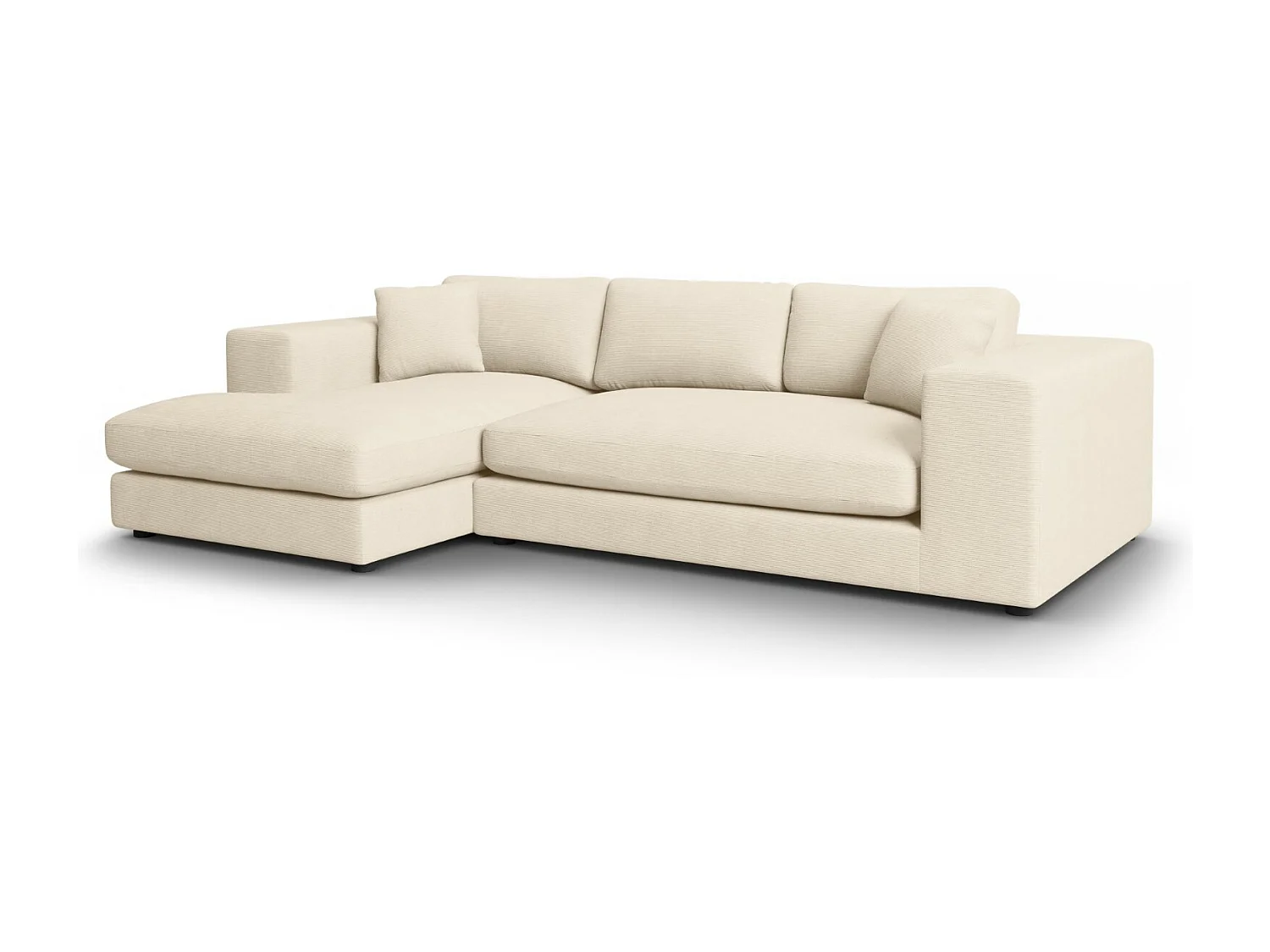CXL by Christian Lacroix - 5-Sitzer Ecksofa links "Tendance" Sitzer aus Cord leichtes beige - 282x174x72cm