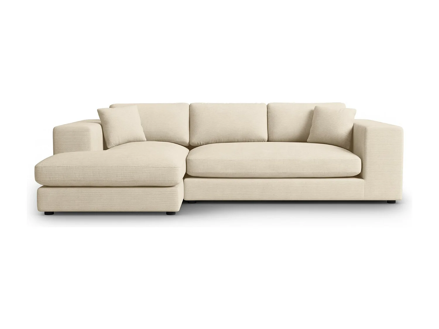 CXL by Christian Lacroix - 5-Sitzer Ecksofa links "Tendance" Sitzer aus Cord leichtes beige - 282x174x72cm