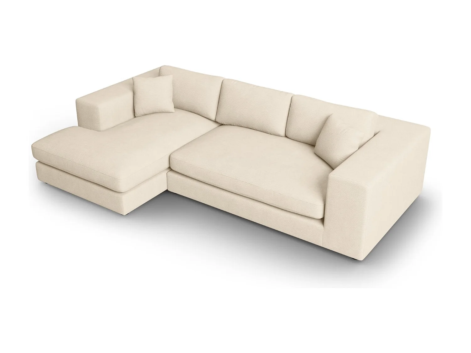 CXL by Christian Lacroix - 5-Sitzer Ecksofa links "Tendance" Sitzer aus Cord leichtes beige - 282x174x72cm