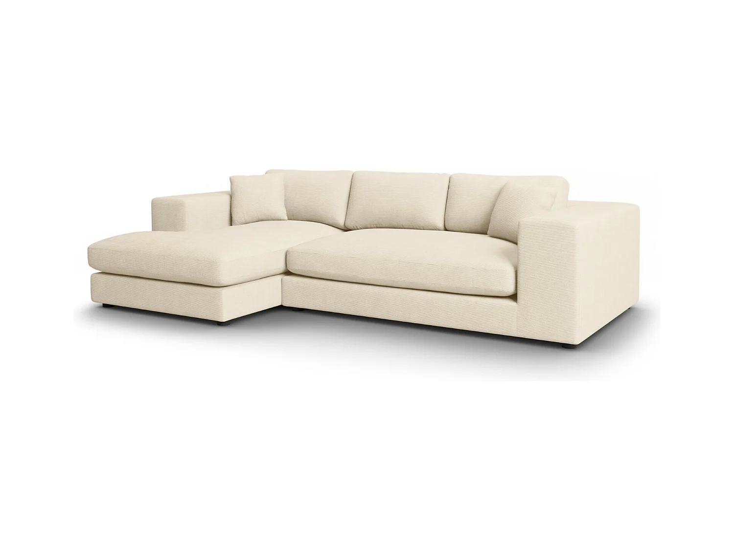 CXL by Christian Lacroix - Linker hoekbank "Tendance" 5 zitplaatsen, Ribfluwelen, Lichtbeige - 282x174x72cm