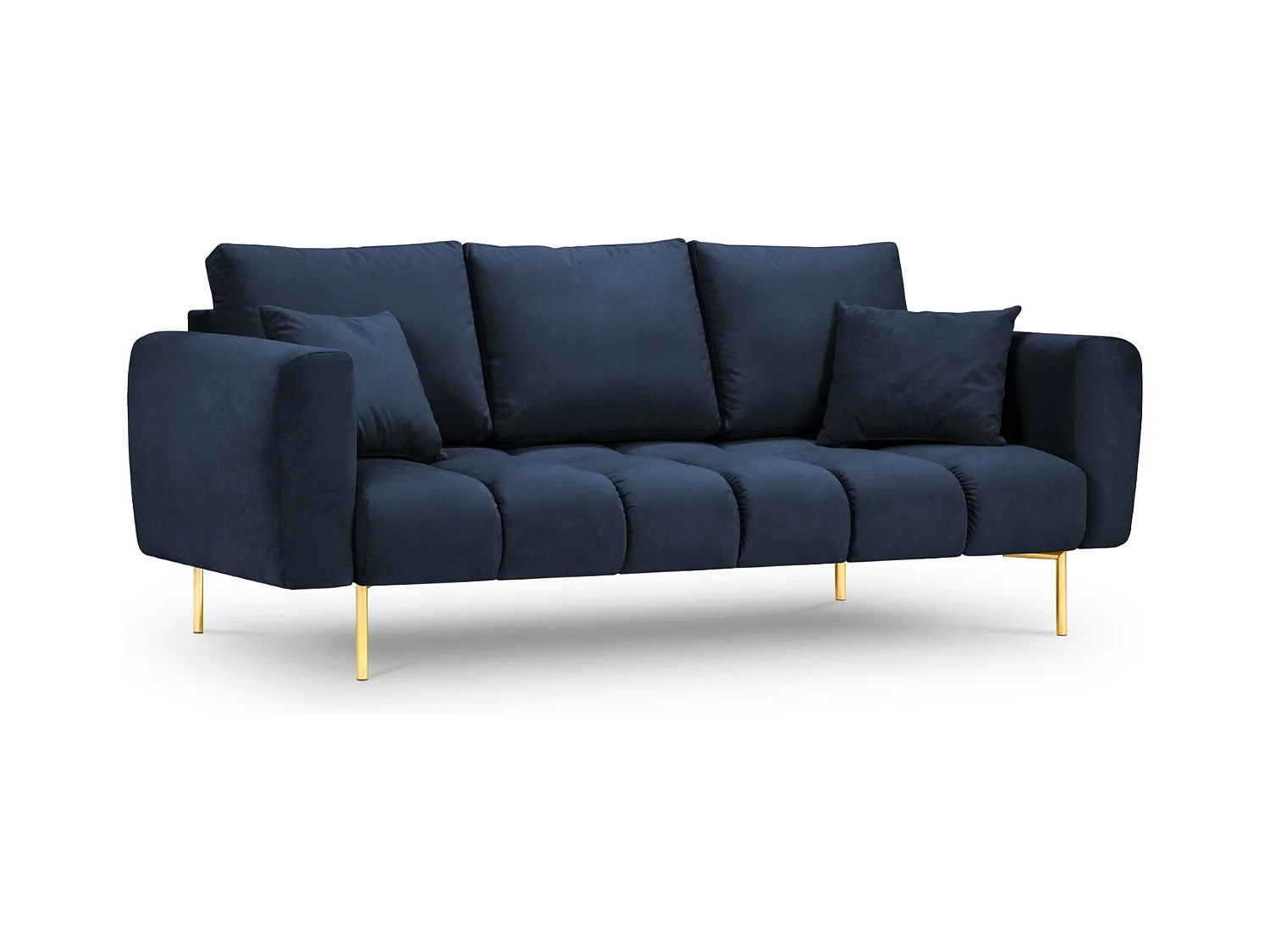 Cosmopolitan Design - Bank "Hastings" 3 zitplaatsen, Flueel, Koningsblauw - 220x97x75cm