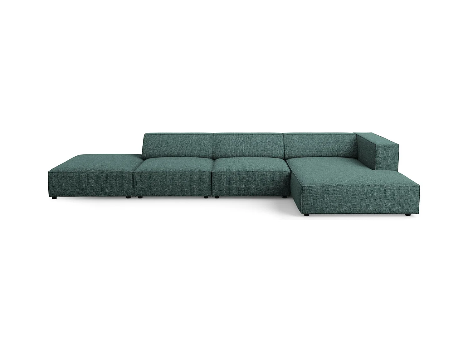 Cosmopolitan Design - Rechter hoekbank "Arendal" 5 zitplaatsen, Chenille, Olie - 341x166x70cm