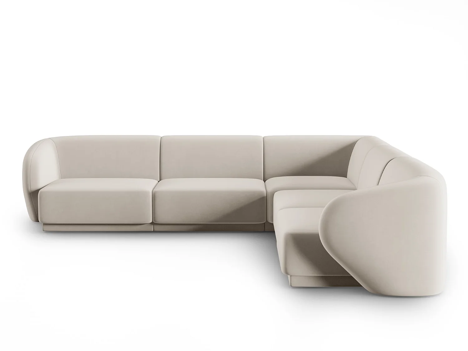 CXL by Christian Lacroix - Sofá esquinero modular reversible "Lionel" 6 plazas de terciopelo beige - 265x265x74cm