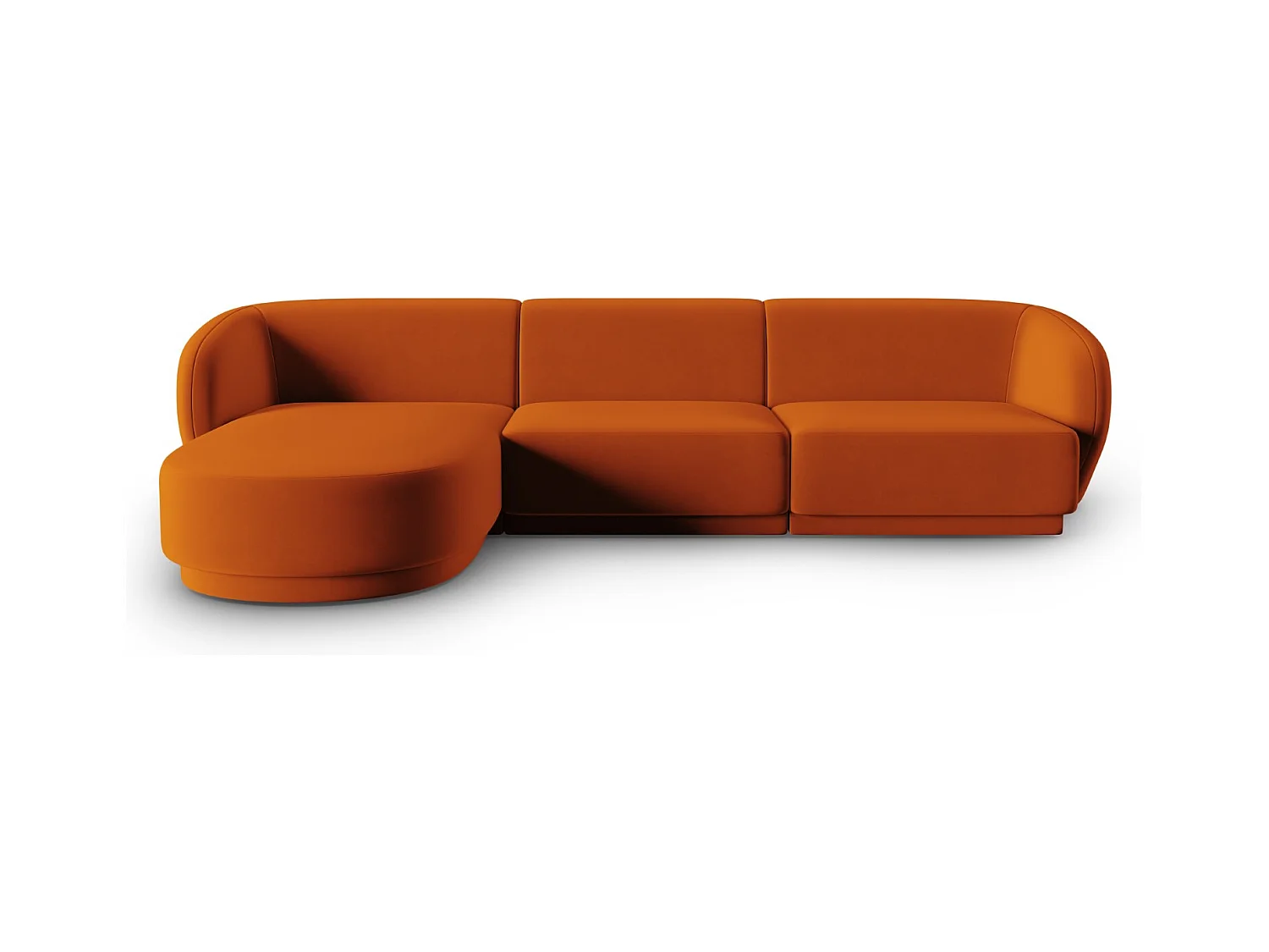 CXL by Christian Lacroix - Modulaire hoekbank links "Lionel" 4 zitplaatsen, Flueel, Terracotta - 266x155x74cm