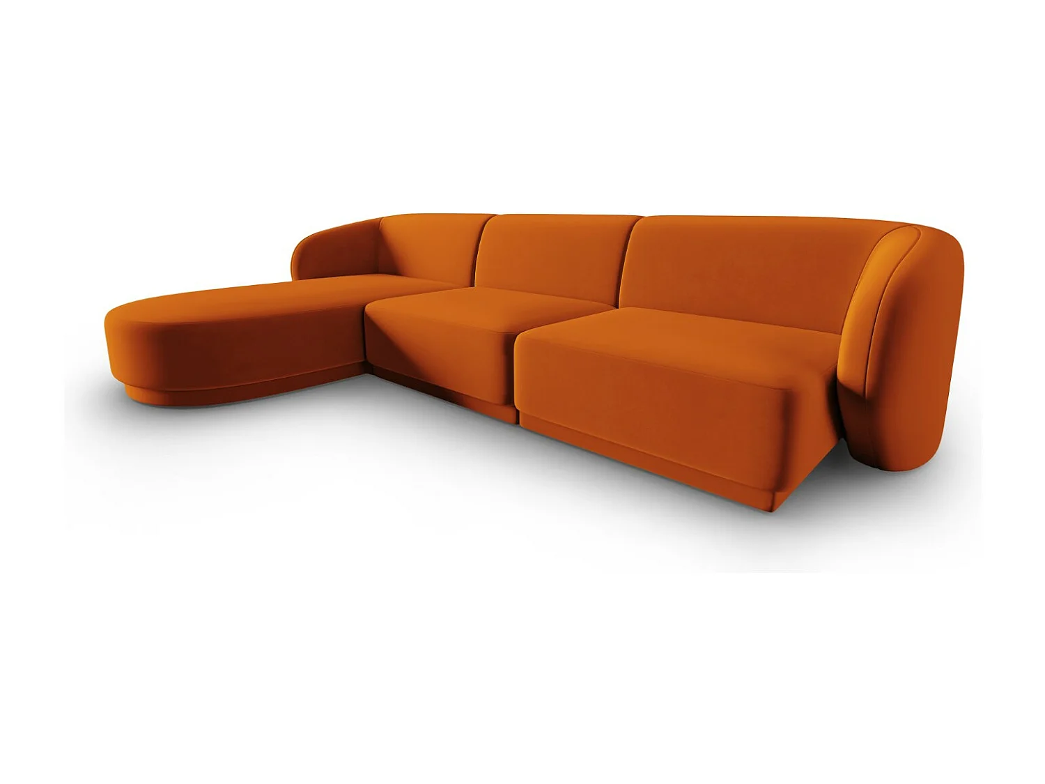 CXL by Christian Lacroix - Modulaire hoekbank links "Lionel" 4 zitplaatsen, Flueel, Terracotta - 266x155x74cm