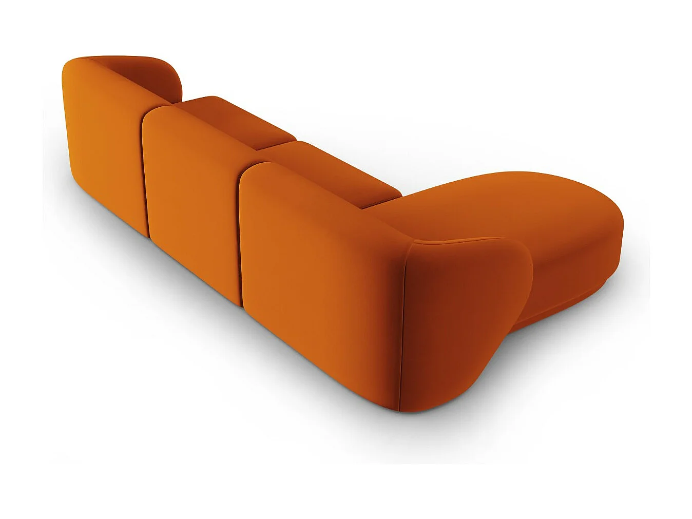 CXL by Christian Lacroix - Modulaire hoekbank links "Lionel" 4 zitplaatsen, Flueel, Terracotta - 266x155x74cm