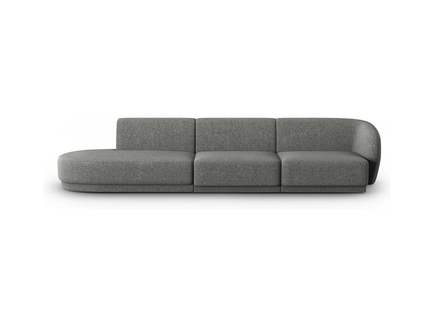 CXL by Christian Lacroix - Canapé modulable gauche "Lionel" 4 places en chenille gris foncé mélange - 311x93x74cm