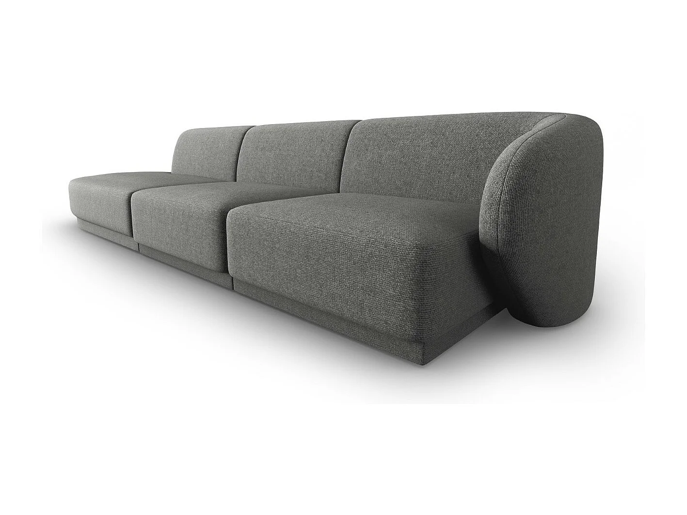 CXL by Christian Lacroix - Linker modulaire bank "Lionel" 4 zitplaatsen, Chenille, Donkergrijs gemêleerd - 311x93x74cm