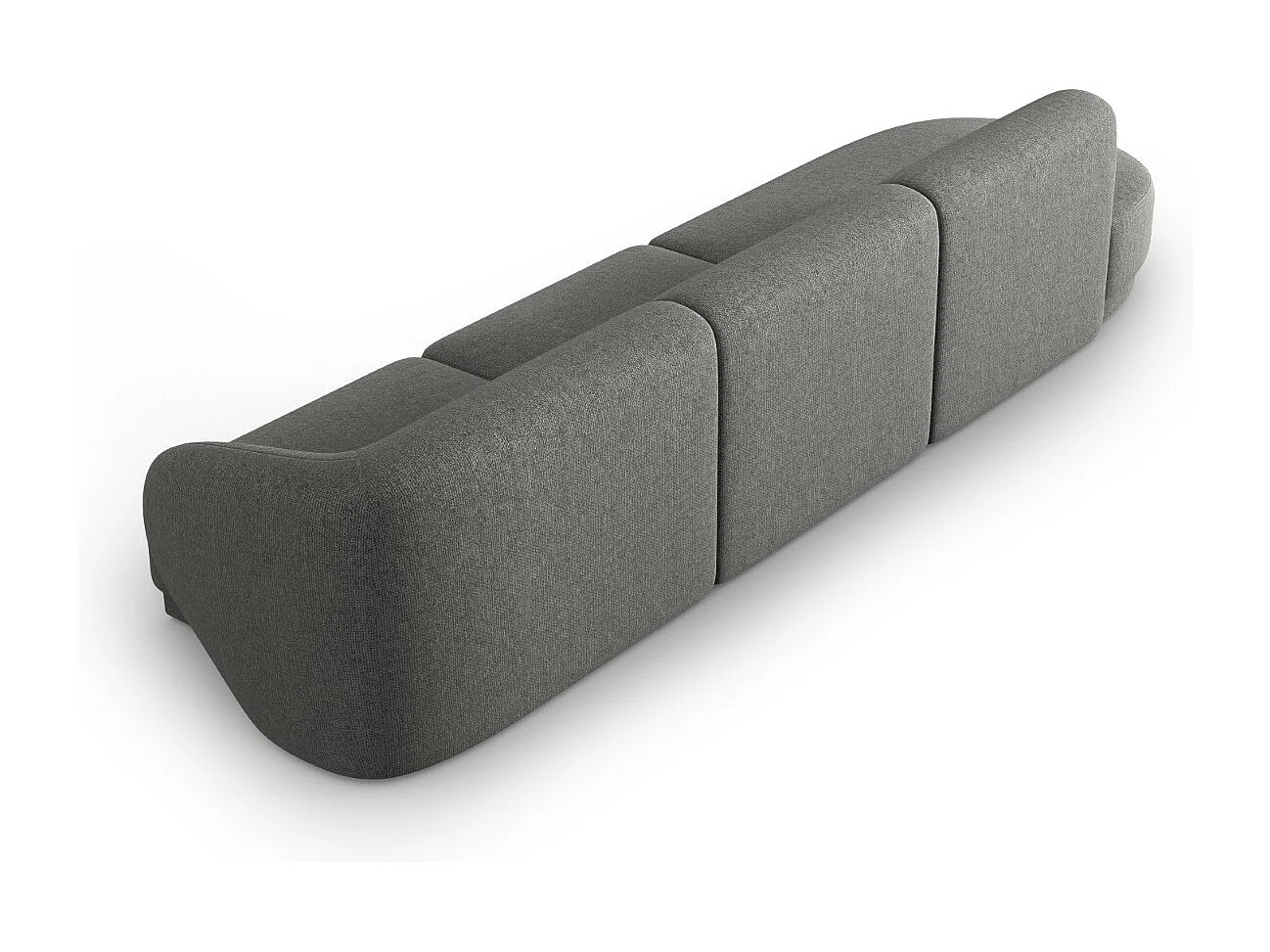 CXL by Christian Lacroix - Linker modulaire bank "Lionel" 4 zitplaatsen, Chenille, Donkergrijs gemêleerd - 311x93x74cm