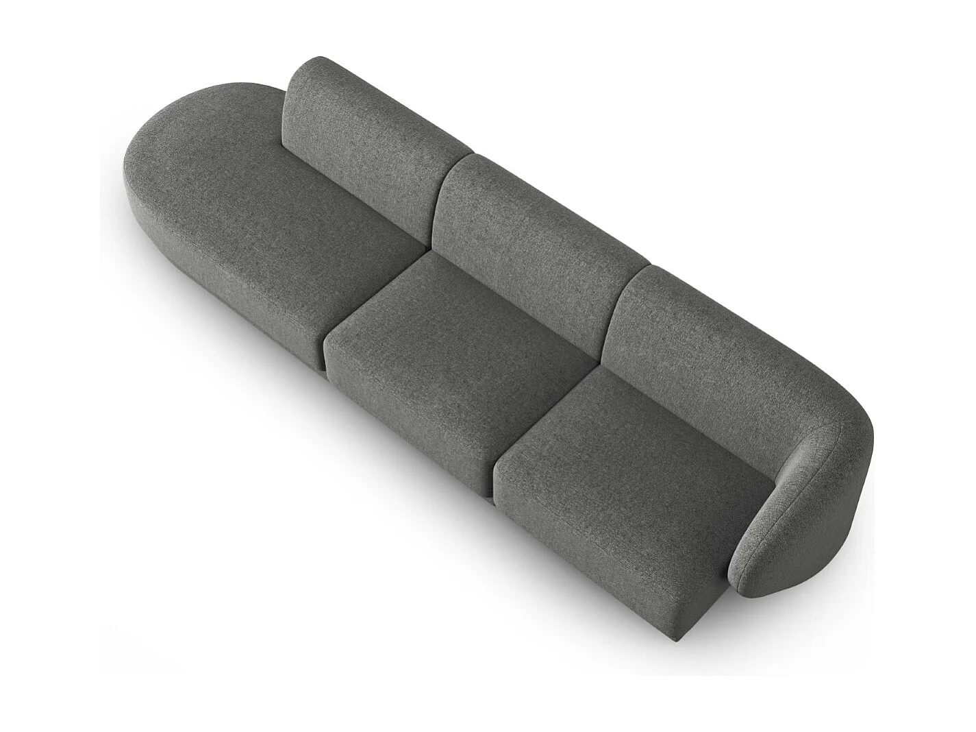 CXL by Christian Lacroix - Linker modulaire bank "Lionel" 4 zitplaatsen, Chenille, Donkergrijs gemêleerd - 311x93x74cm