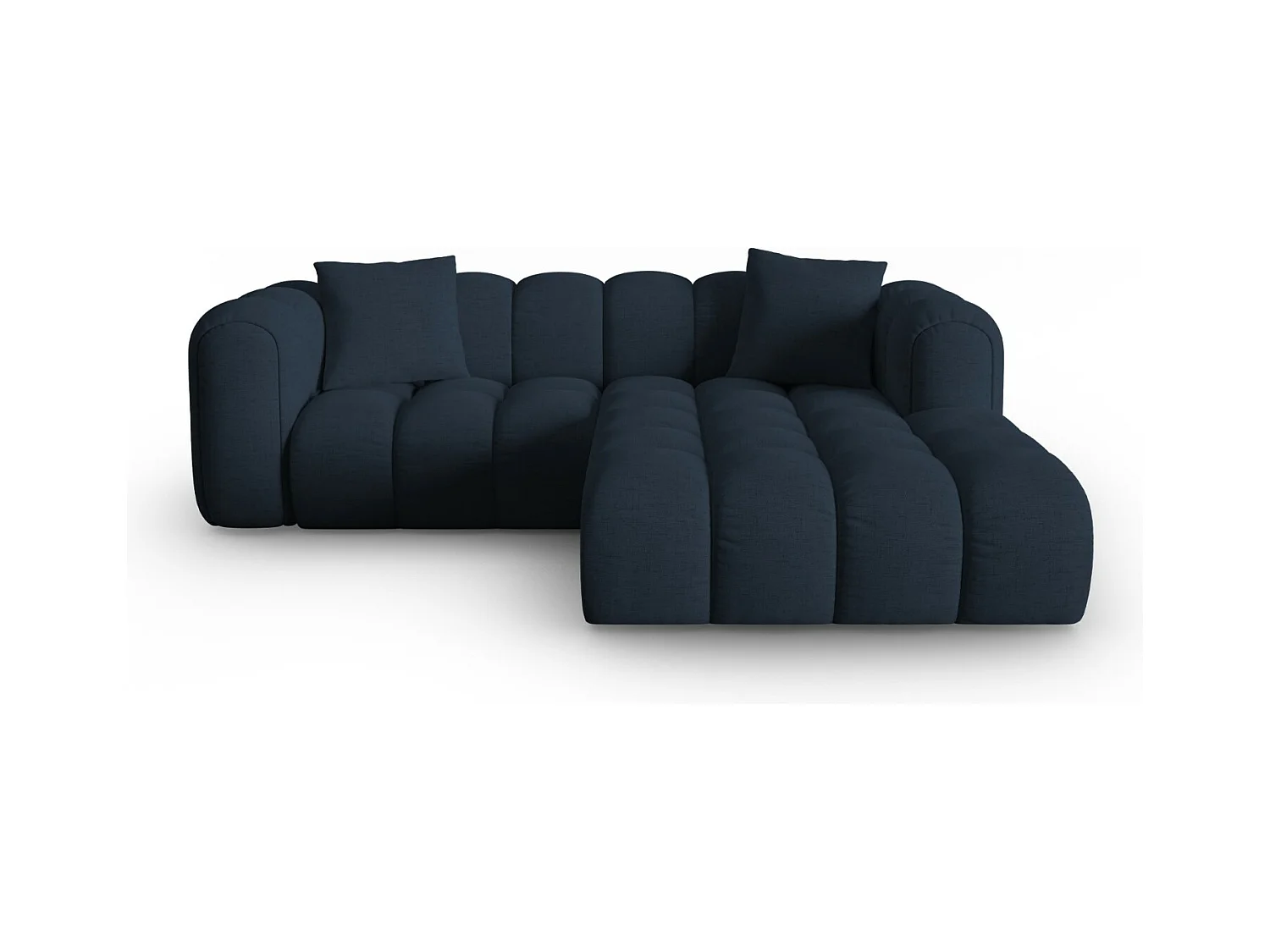 CXL by Christian Lacroix - Modulaire hoekbank rechts "Clotilde" 3 zitplaatsen, Structurele stof, Koningsblauw - 187x190x70cm