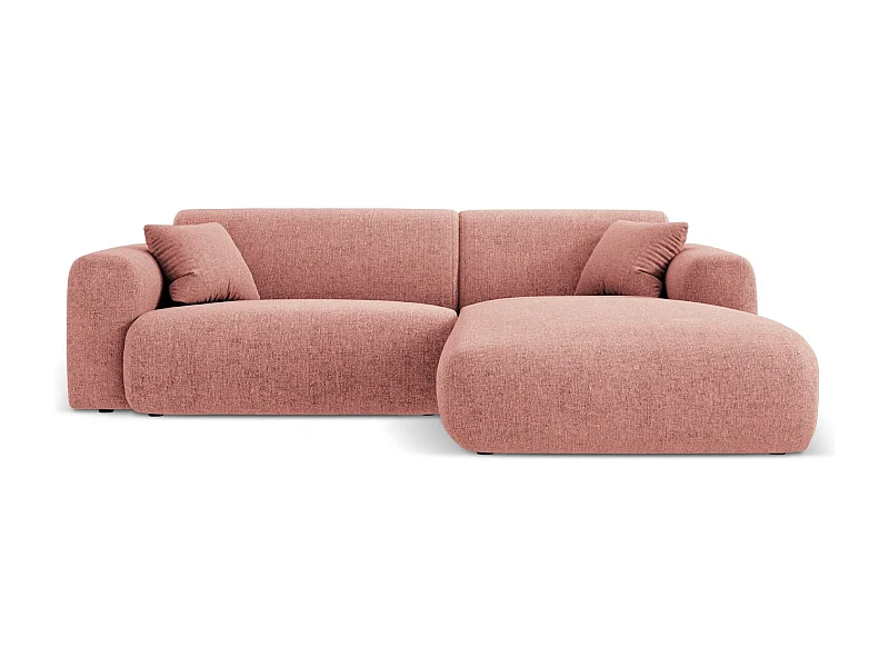 Cosmopolitan Design - 4-Sitzer Ecksofa rechts "Nolio" aus Chenille-Stoff rosa - 235x170x72cm