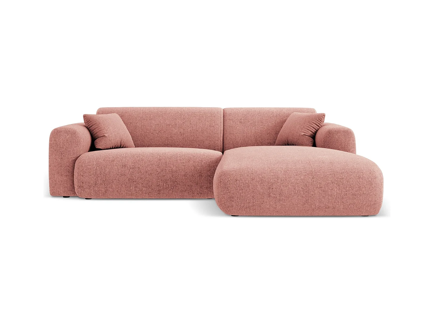 Cosmopolitan Design - Rechter hoekbank "Nolio" 4 zitplaatsen, Chenille, Roze - 235x170x72cm