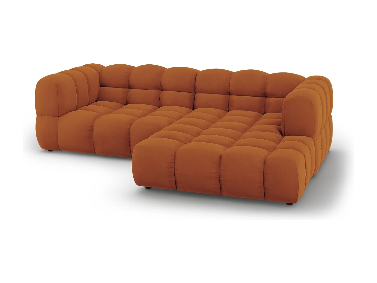 Cosmopolitan Design - Sofá modular de canto direito "Sky" 3 lugares em veludo terracota - 244x162x75cm