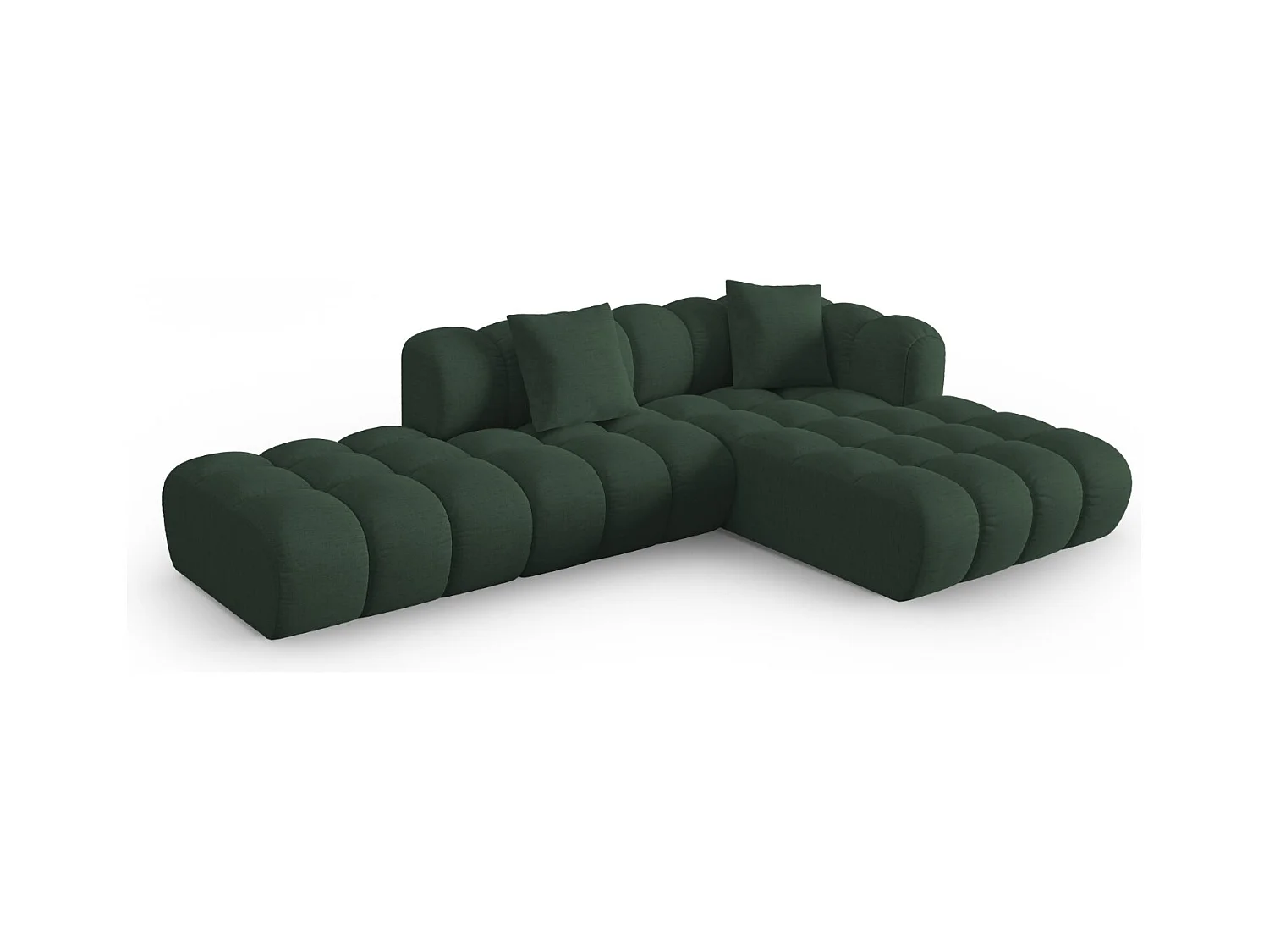 CXL by Christian Lacroix - 4-Sitzer modulares Ecksofa rechts "Clotilde" Sitzer aus strukturiertem Stoff meergrün - 309x190x70cm
