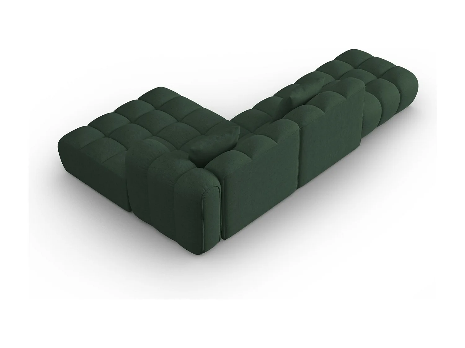 CXL by Christian Lacroix - Canapé d'angle droit modulable "Clotilde" 4 places en tissu structurel vert de mer - 309x190x70cm