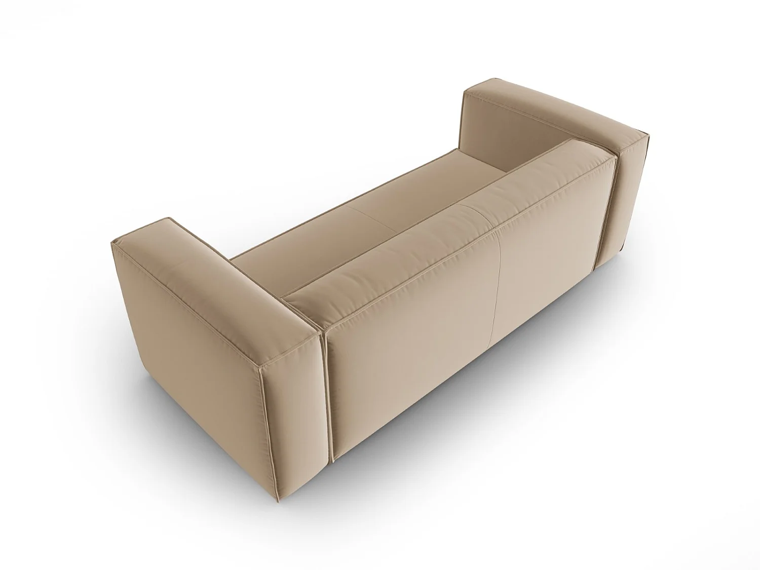 Cosmopolitan Design - 3-Sitzer Sofa "Mackay" aus Samt sandfarben - 200x94x73cm