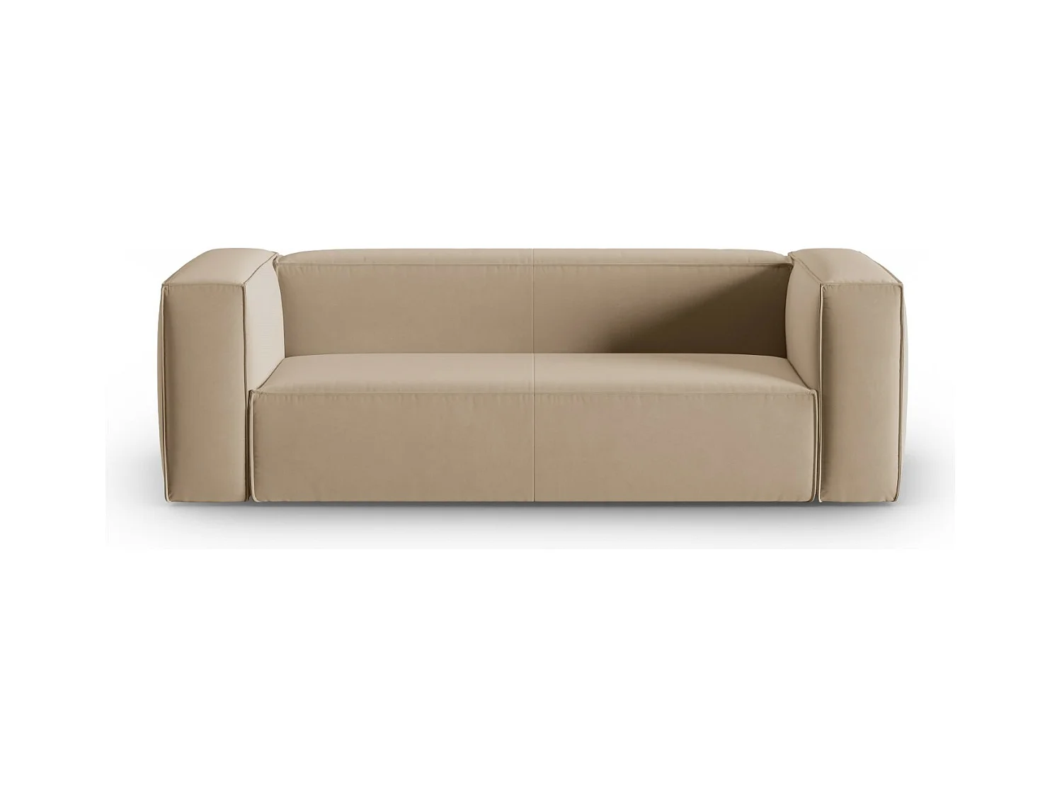 Cosmopolitan Design - Canapé "Mackay" 3 places en velours le sable - 200x94x73cm