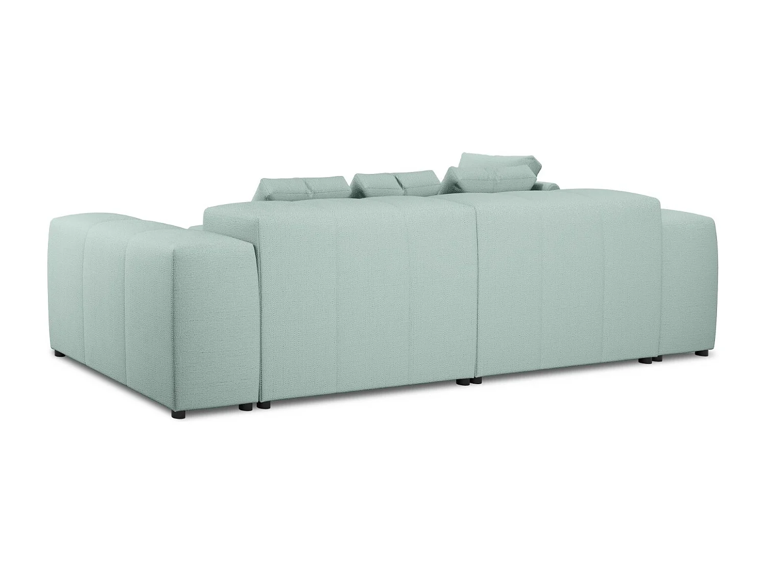 Cosmopolitan Design - Symmetrische modulaire hoekbank "Rome" 5 zitplaatsen, Structurele stof, Munt - 320x240x75cm