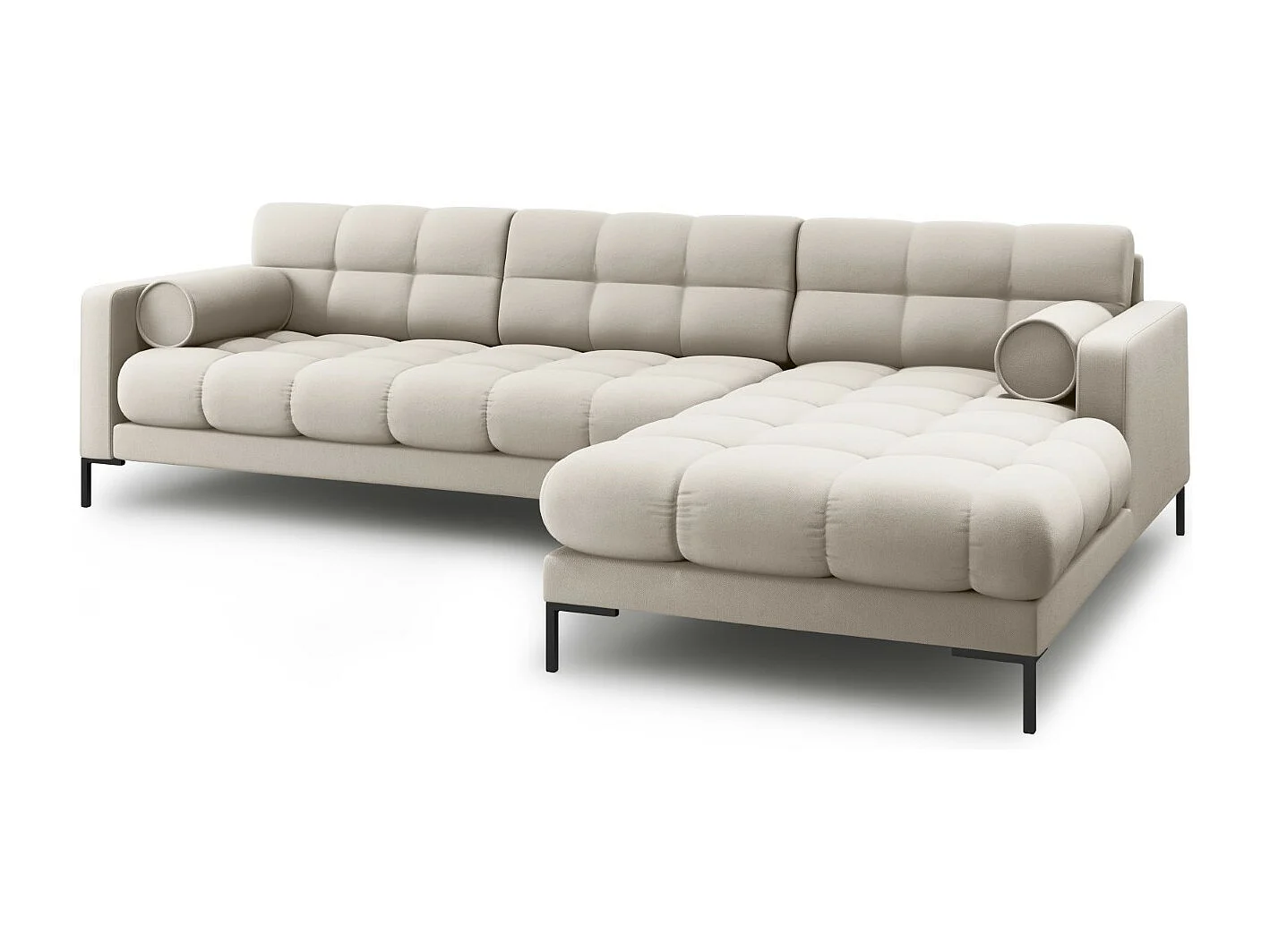 Cosmopolitan Design - Narożnik prawy, "Bali" 5 miejsc tkanina strukturalna, beż - 293x185x75cm