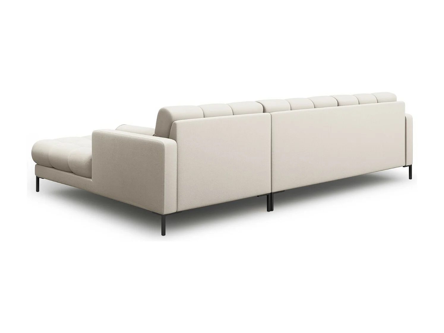 Cosmopolitan Design - Sofá esquinero derecho "Bali" 5 plazas de tejido estructural beige - 293x185x75cm