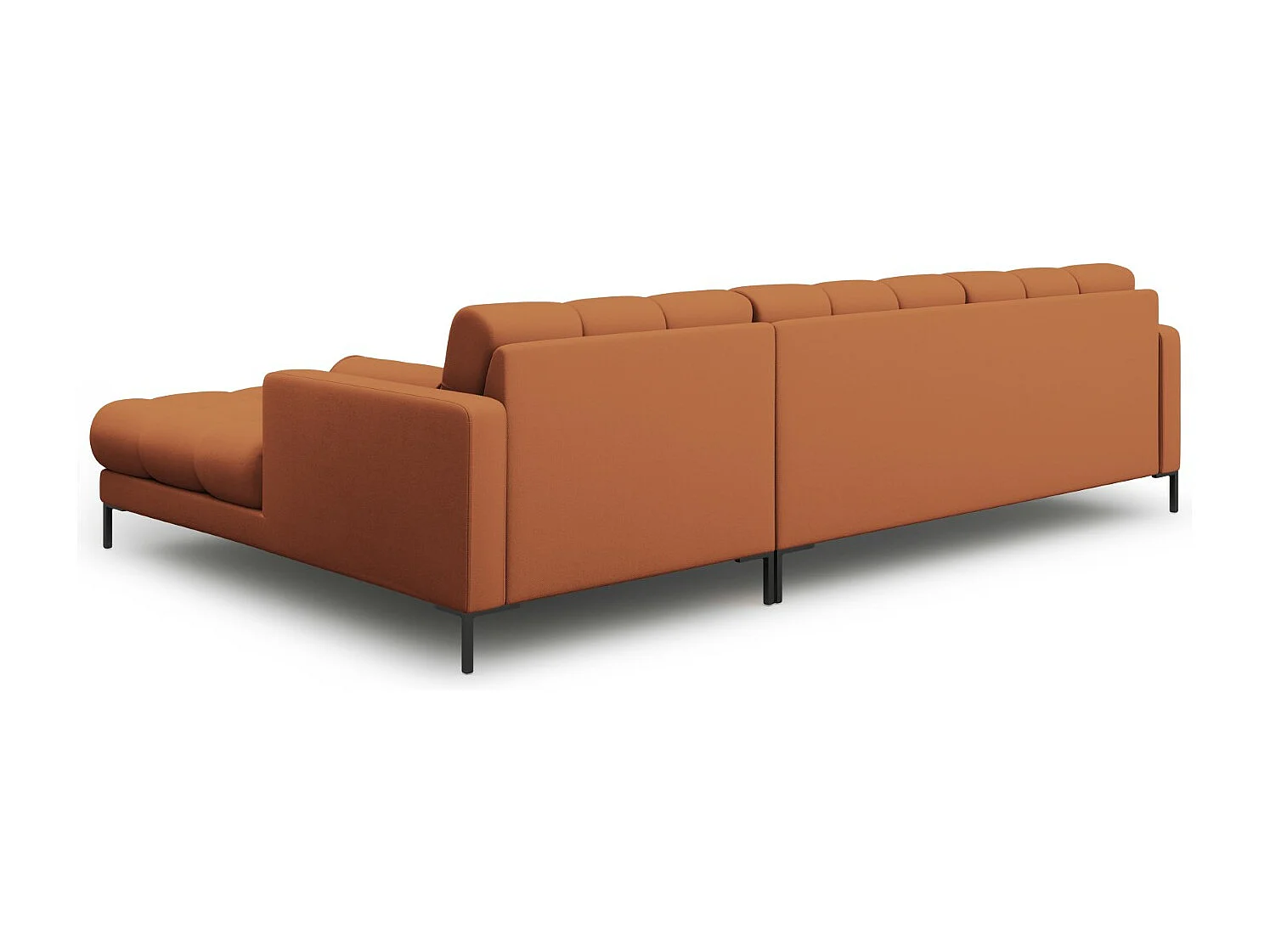 Cosmopolitan Design - 5-Sitzer Ecksofa rechts "Bali" aus strukturiertem Stoff ziegelrot - 293x185x75cm