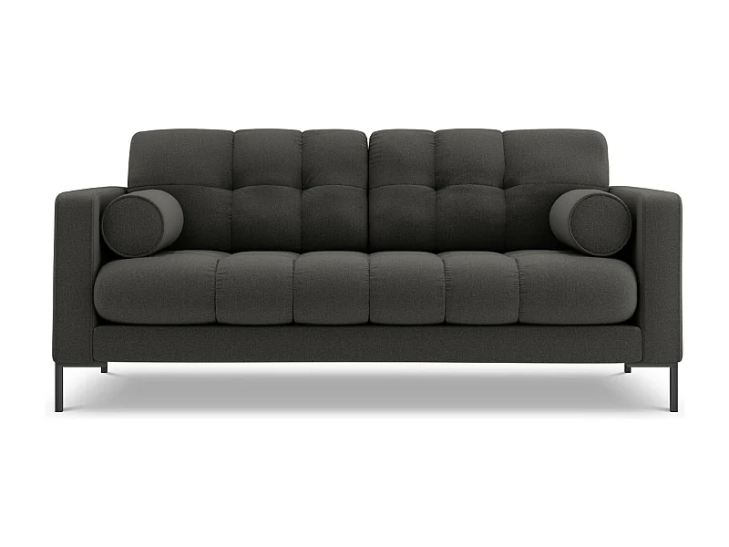 Cosmopolitan Design - Canapé "Bali" 3 places en tissu structurel gris foncé - 177x92x75cm