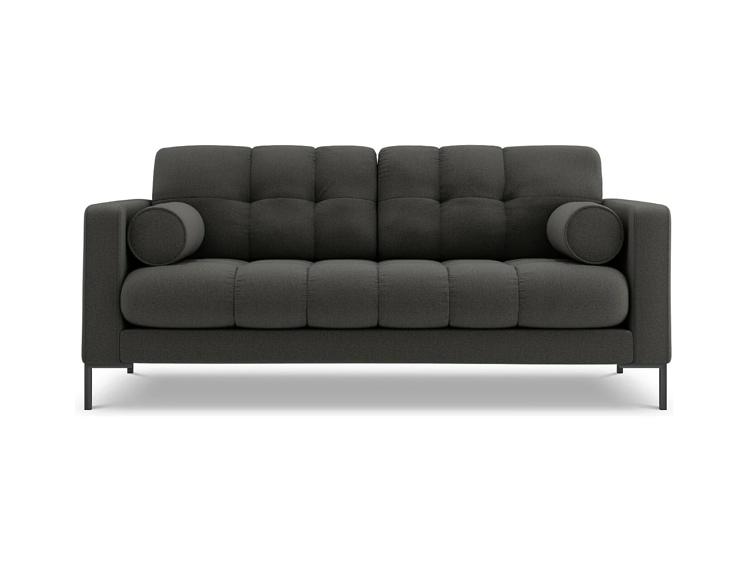 Cosmopolitan Design - Canapé "Bali" 3 places en tissu structurel gris foncé - 177x92x75cm