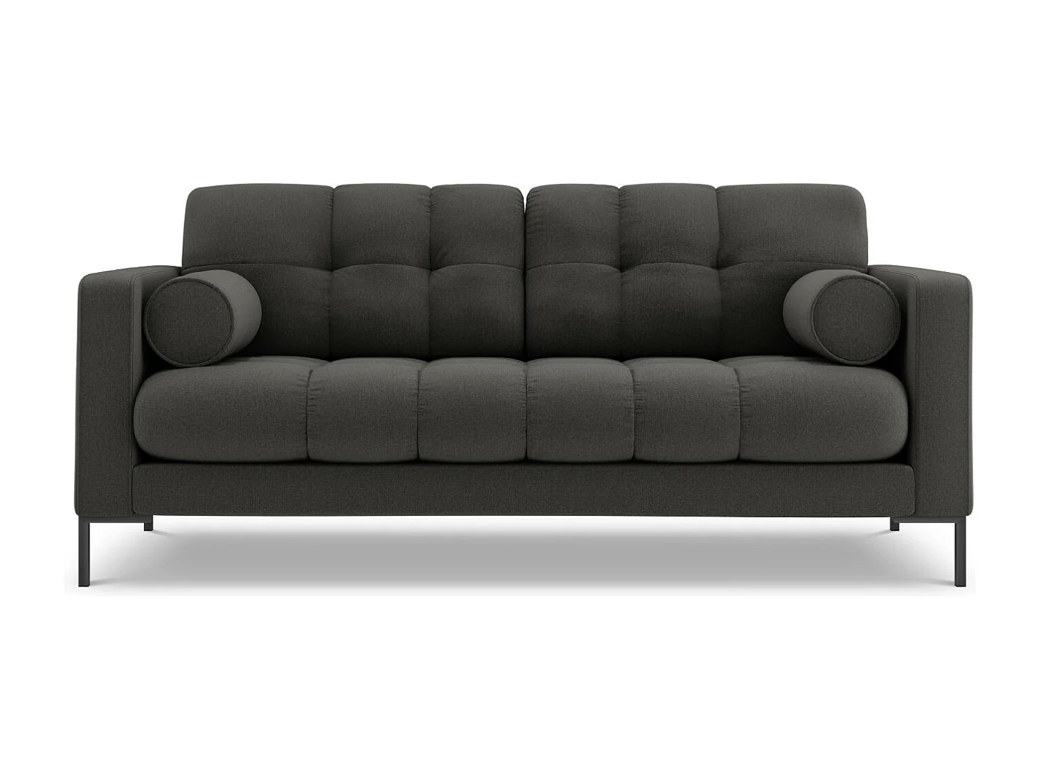 Cosmopolitan Design - Sofá "Bali" 3 lugares em tecido estrutural cinza escuro - 177x92x75cm