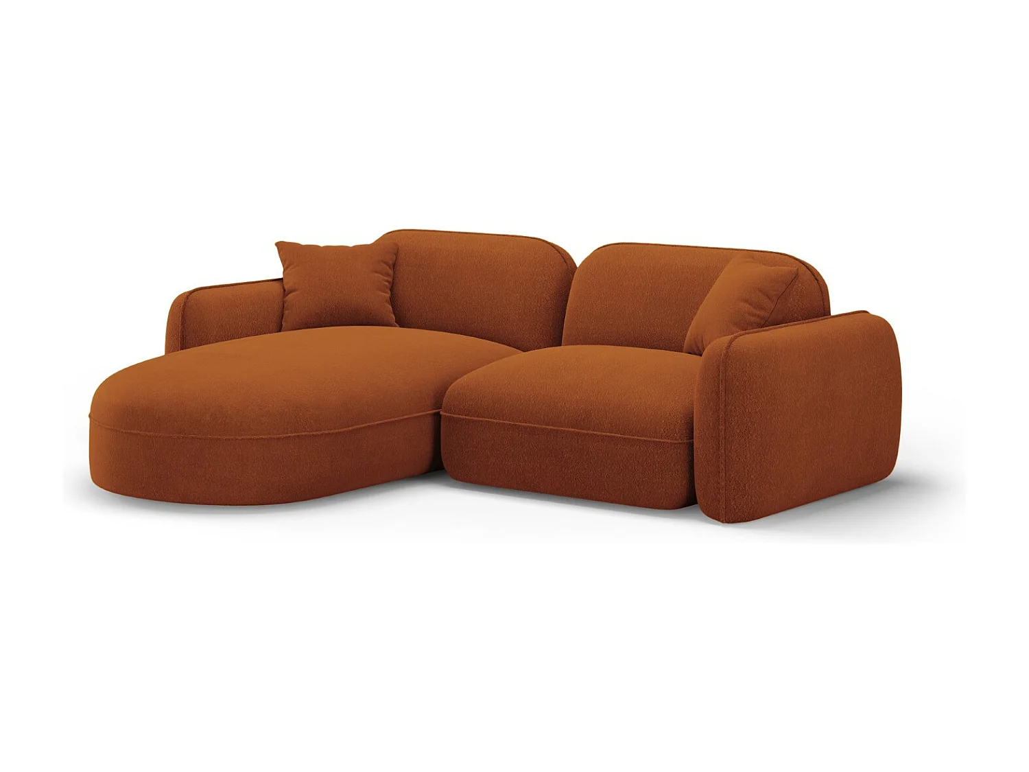 CXL by Christian Lacroix - Sofá modular de canto esquerdo "Lucien" 3 lugares em veludo terracota - 230x165x70cm