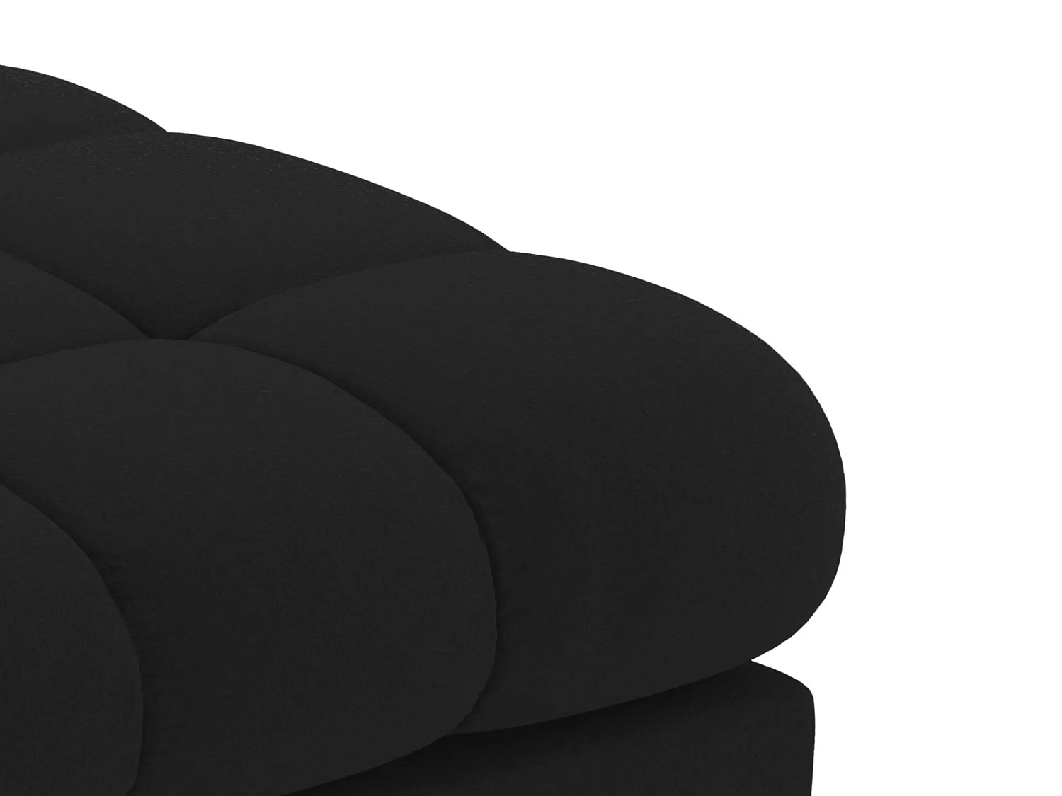 Cosmopolitan Design - Sofá de canto direito "Bali" 5 lugares em tecido estrutural preto - 293x185x75cm