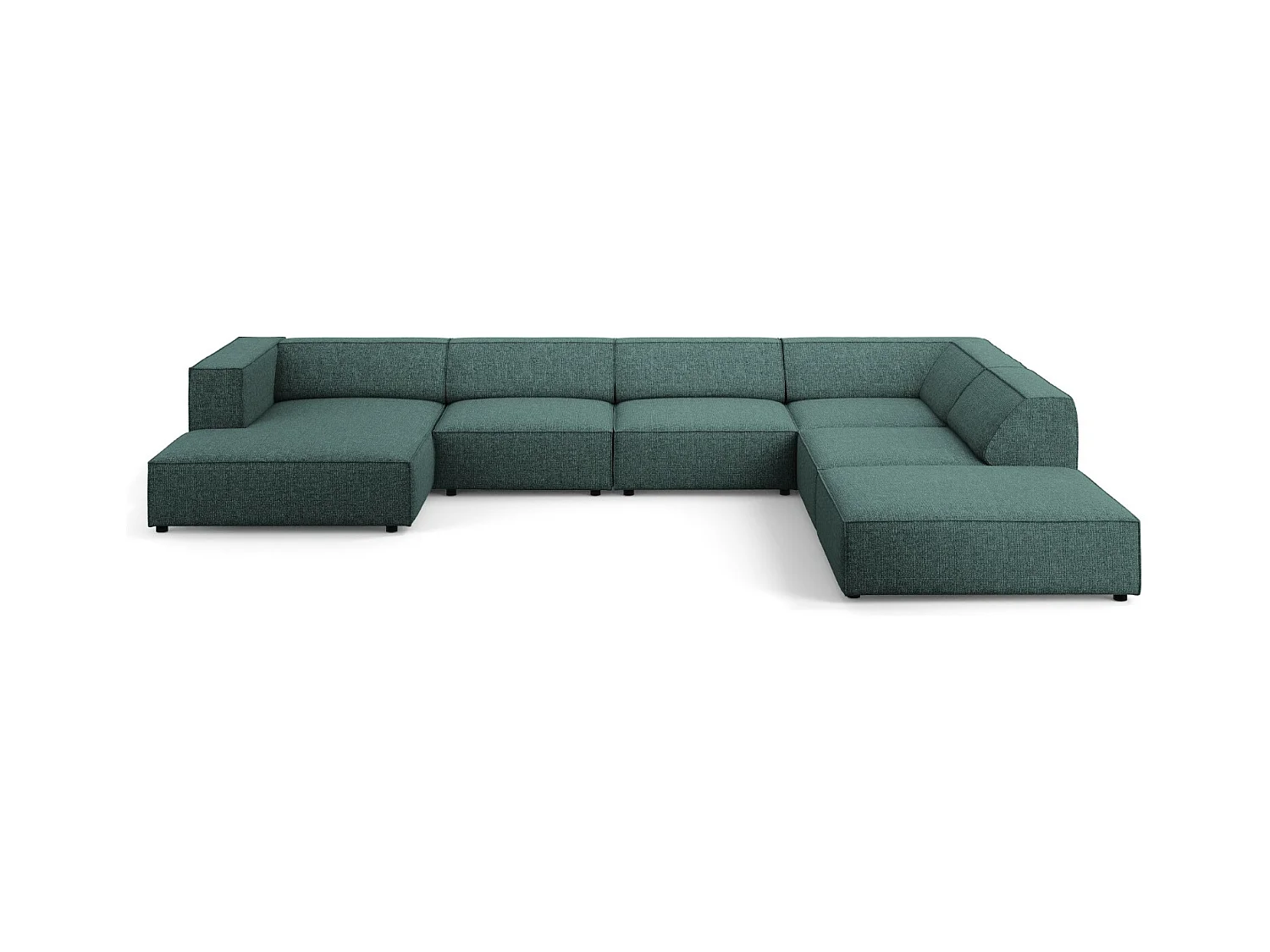 Cosmopolitan Design - Panoramische hoekbank rechts "Arendal" 7 zitplaatsen, Chenille, Olie - 364x262x70cm