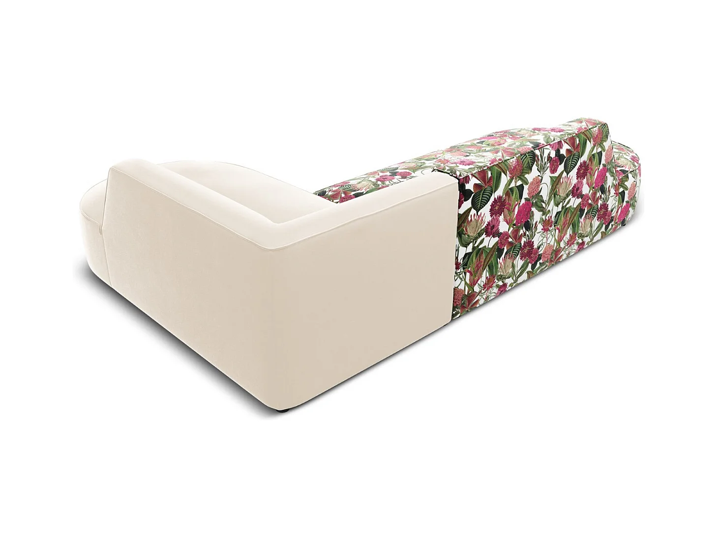 CXL by Christian Lacroix - 4-Sitzer Ecksofa rechts "Charles" Sitzer aus Samt rosengarten-motiv - 273x180x69cm