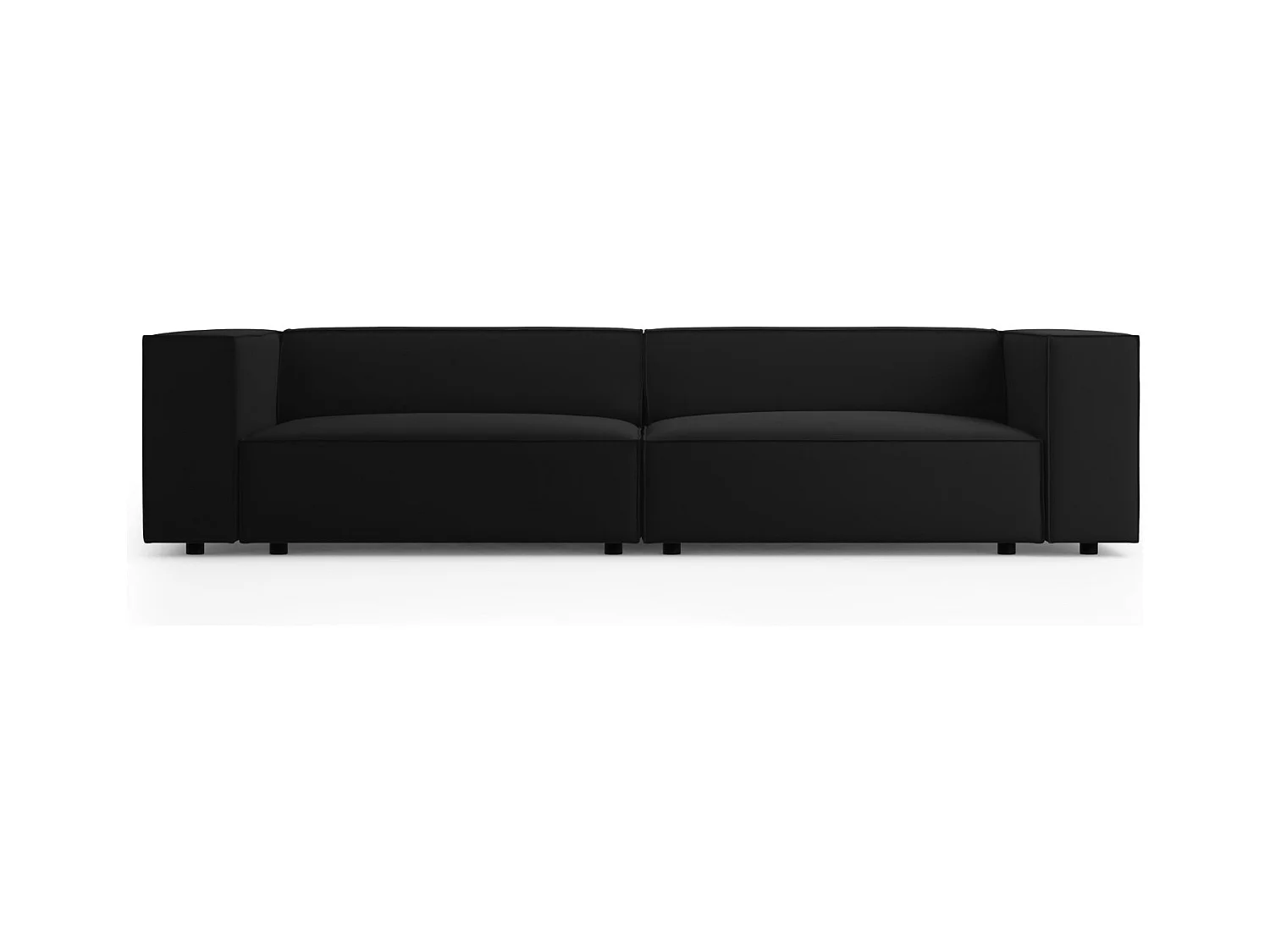 Cosmopolitan Design - Canapé "Arendal" 4 places en velours noir - 244x102x70cm