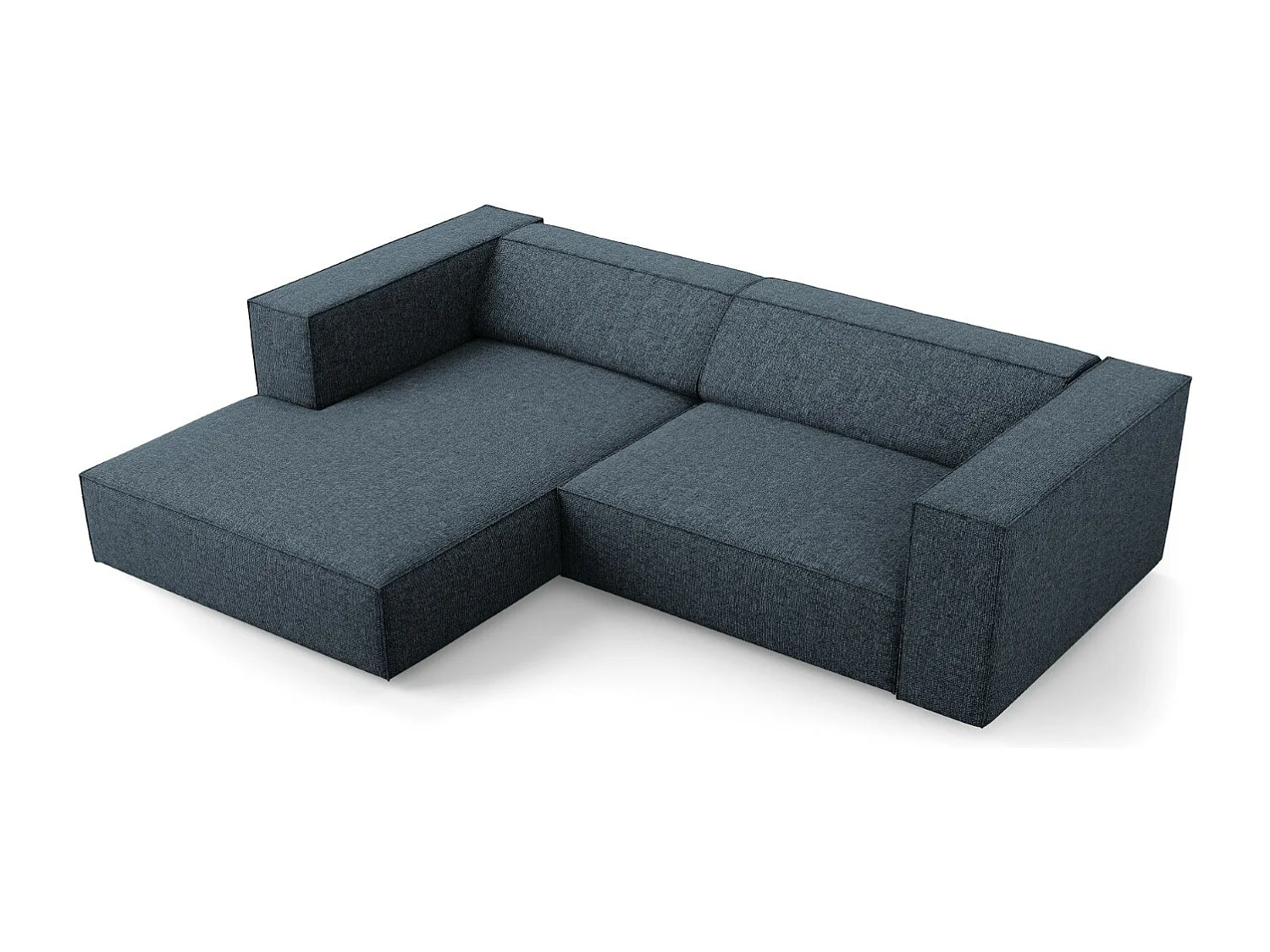 Cosmopolitan Design - Linker hoekbank "Arendal" 3 zitplaatsen, Chenille, Koningsblauw - 224x166x70cm