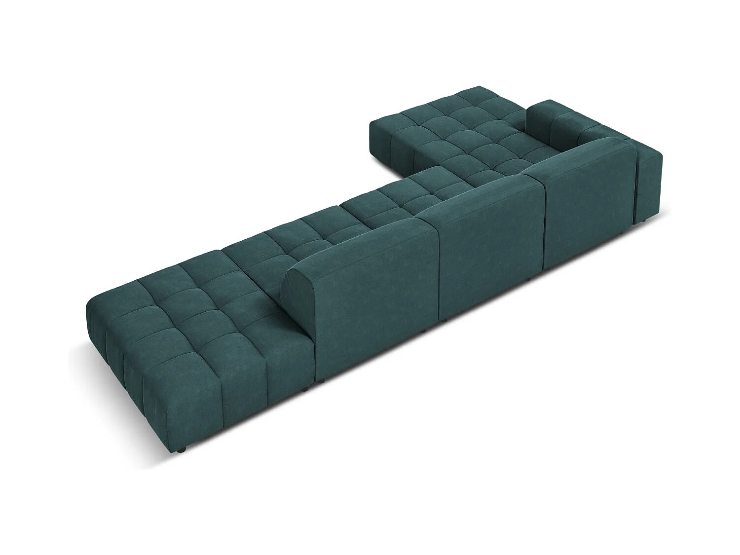 CXL by Christian Lacroix - 5-Sitzer Ecksofa links "Luc" Sitzer aus Samt petrol - 341x166x70cm