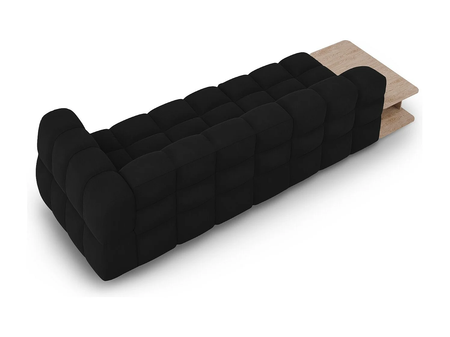 Cosmopolitan Design - Divano modulare sinistro "Sky" 4 posti in velluto nero - 297x102x75cm