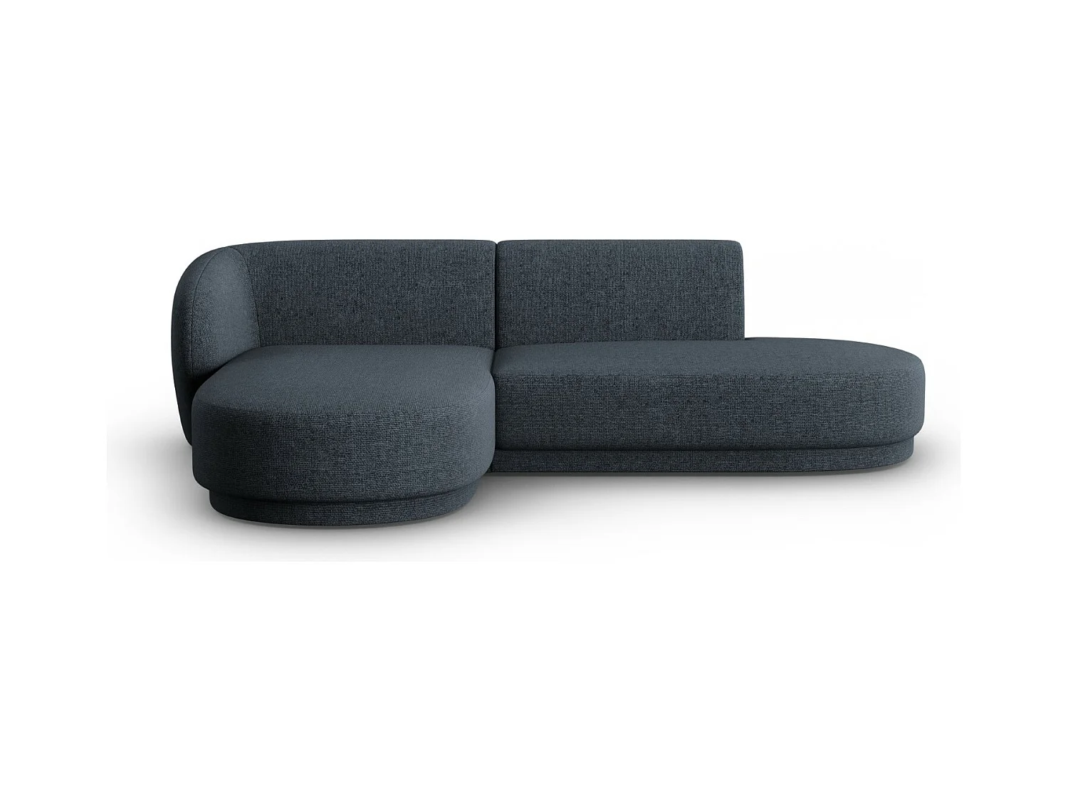CXL by Christian Lacroix - Sofá modular de canto esquerdo "Lionel" 4 lugares em tecido chenille azul mesclado - 233x155x74cm