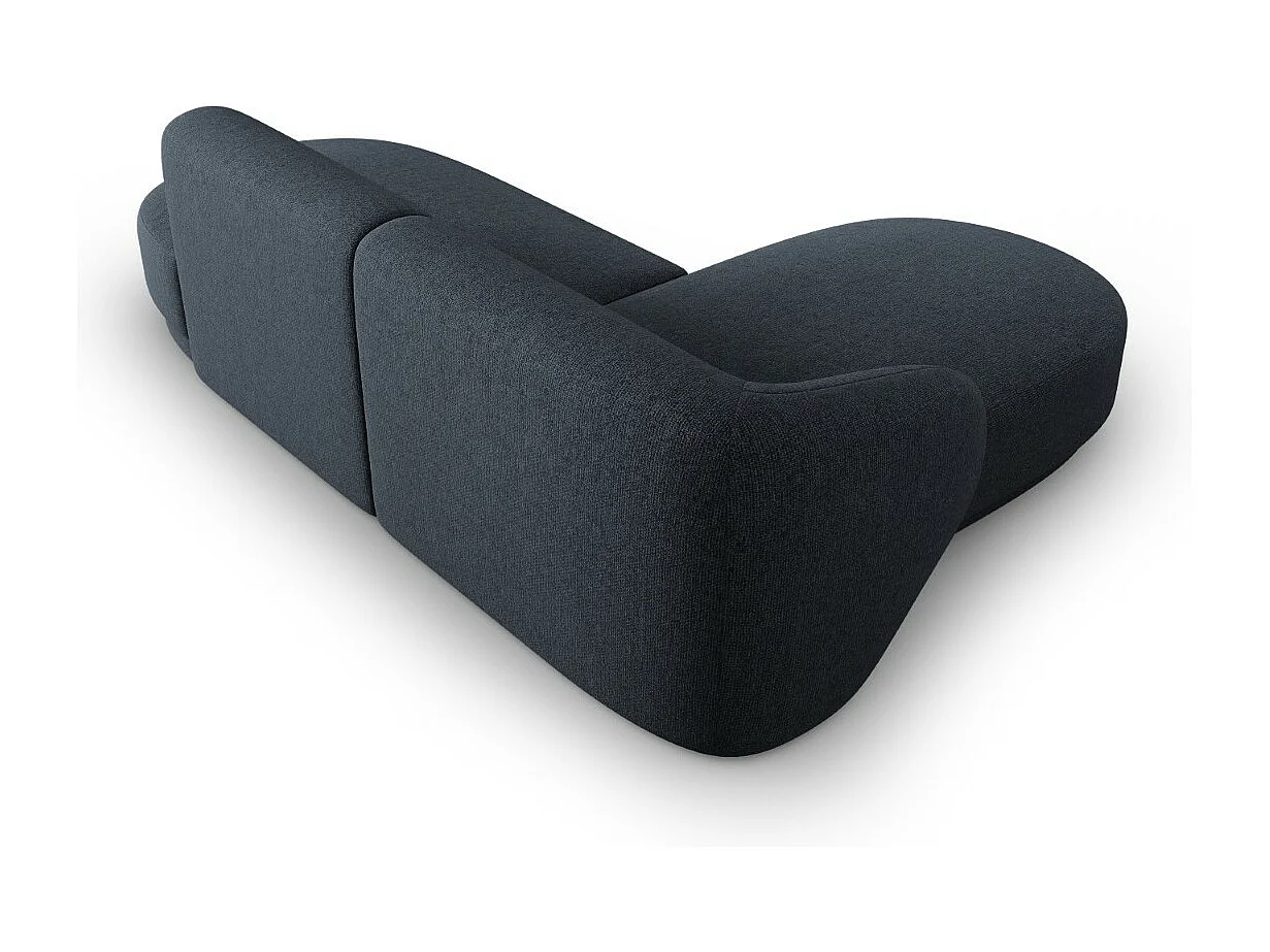 CXL by Christian Lacroix - Canapé d'angle modulable gauche "Lionel" 4 places en chenille bleu mélange - 233x155x74cm