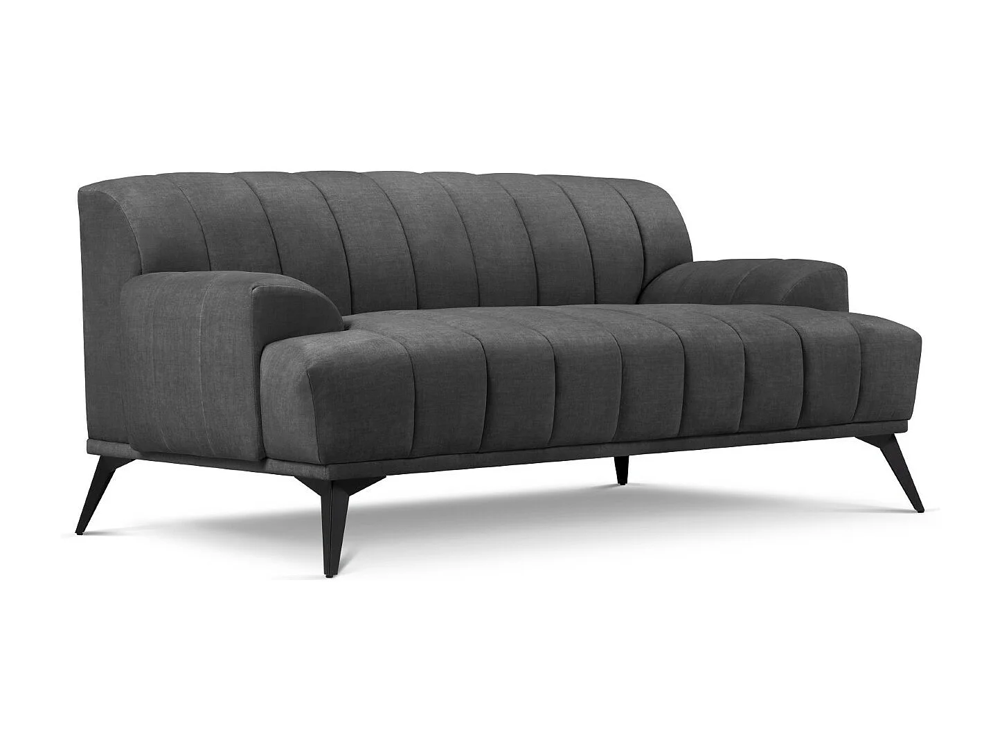 CXL by Christian Lacroix - Sofá "Rita" 2 lugares em veludo cinza escuro - 166x94x77cm