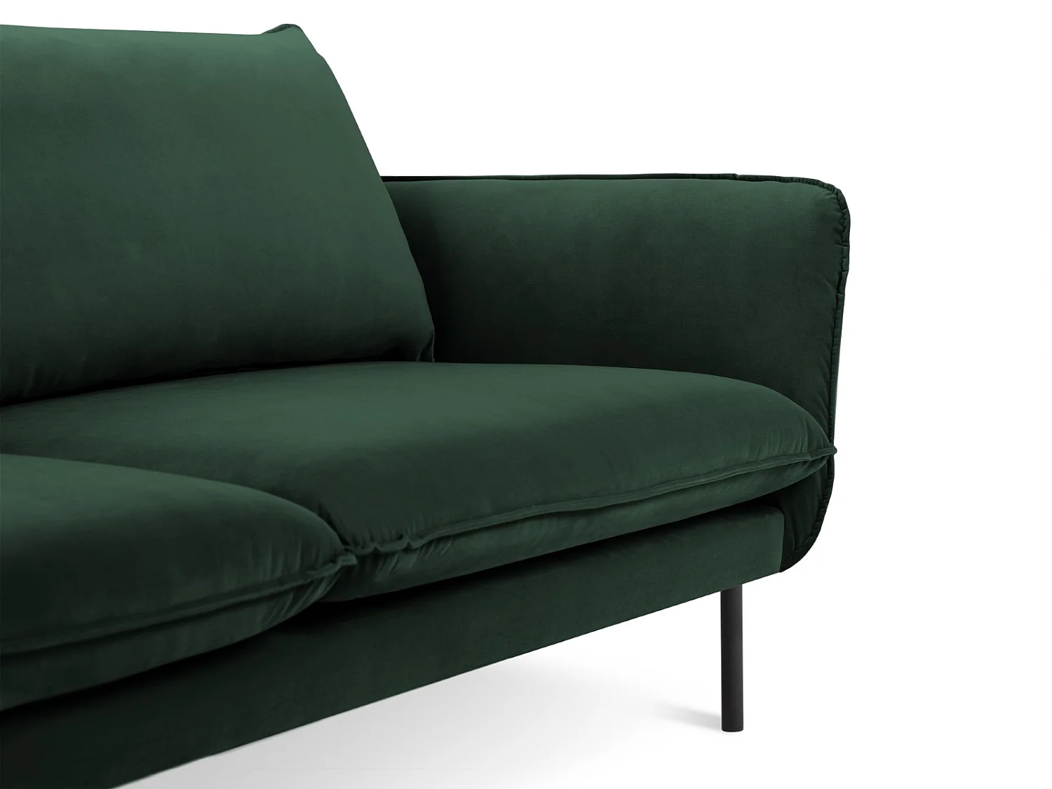 Cosmopolitan Design - 5-Sitzer Ecksofa rechts "Vienna" aus Samt flaschengrün - 255x170x95cm