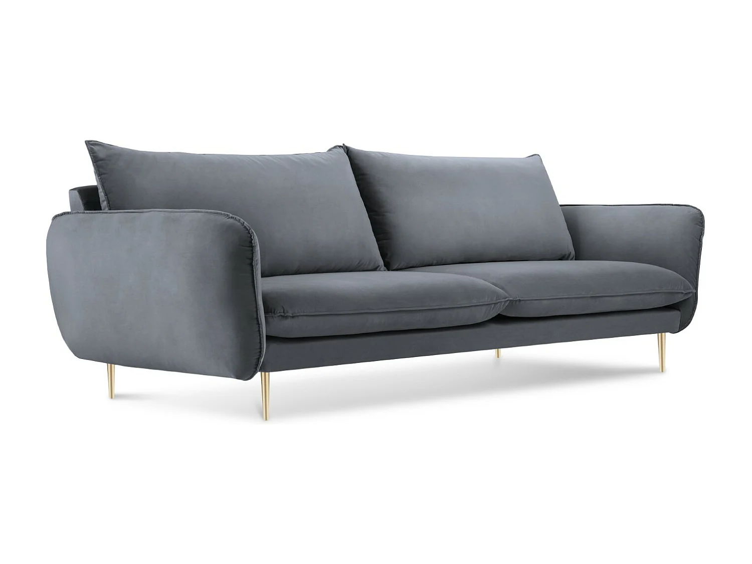 Cosmopolitan Design - Sofa, "Vienna" 3 miejsca welur, niebieski szary - 200x92x95cm