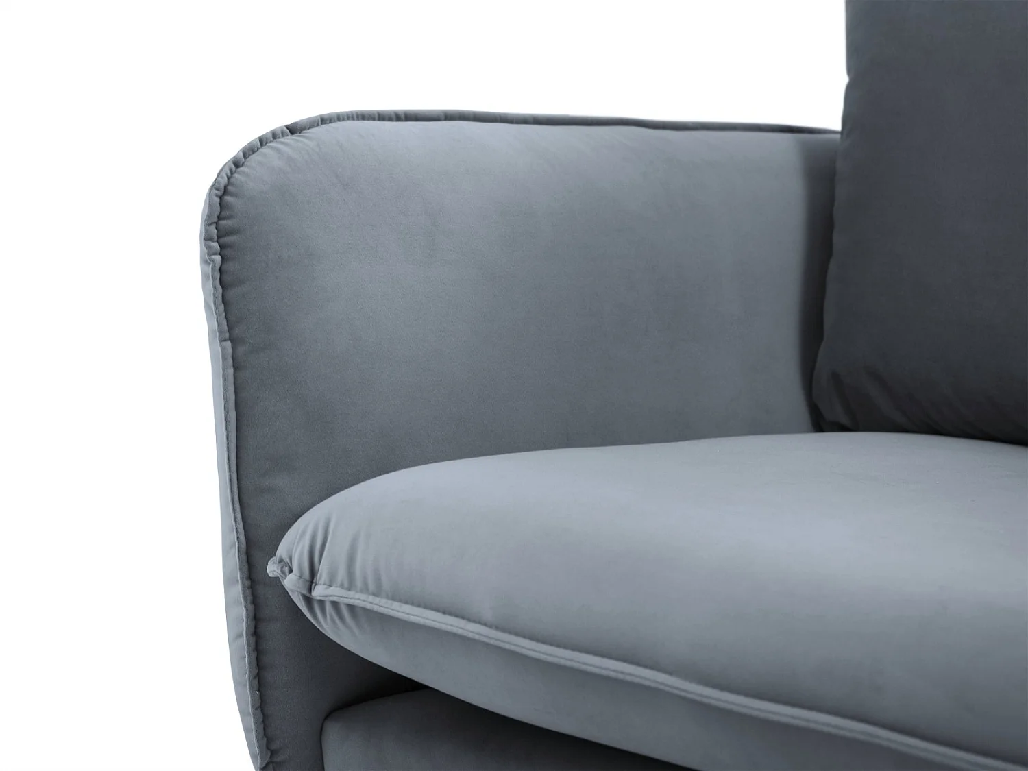 Cosmopolitan Design - Sofa, "Vienna" 3 miejsca welur, niebieski szary - 200x92x95cm