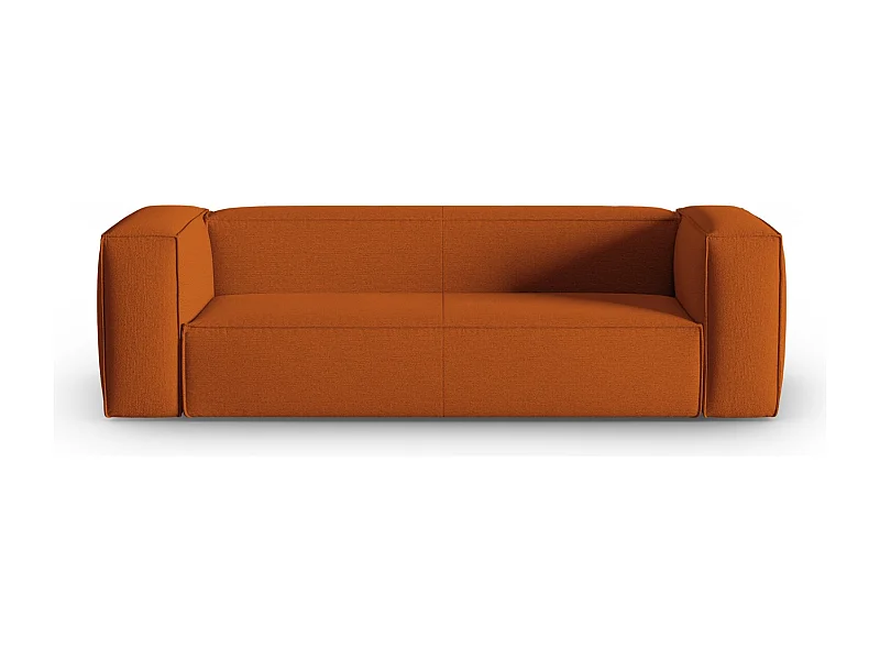 Cosmopolitan Design - 4-Sitzer Sofa "Mackay" aus strukturiertem Samt terrakotta - 230x94x73cm