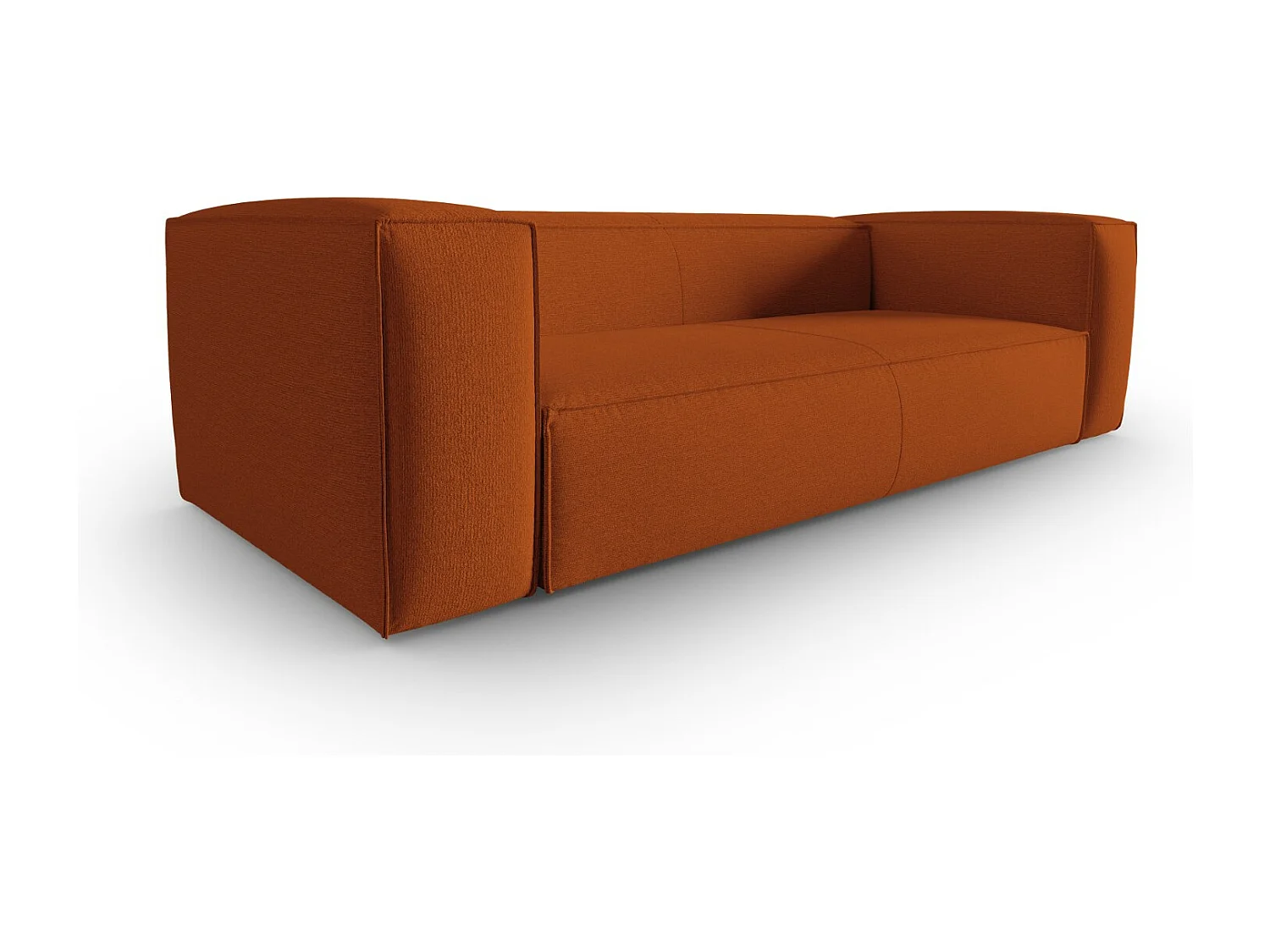 Cosmopolitan Design - Divano "Mackay" 4 posti in velluto strutturato terracotta - 230x94x73cm