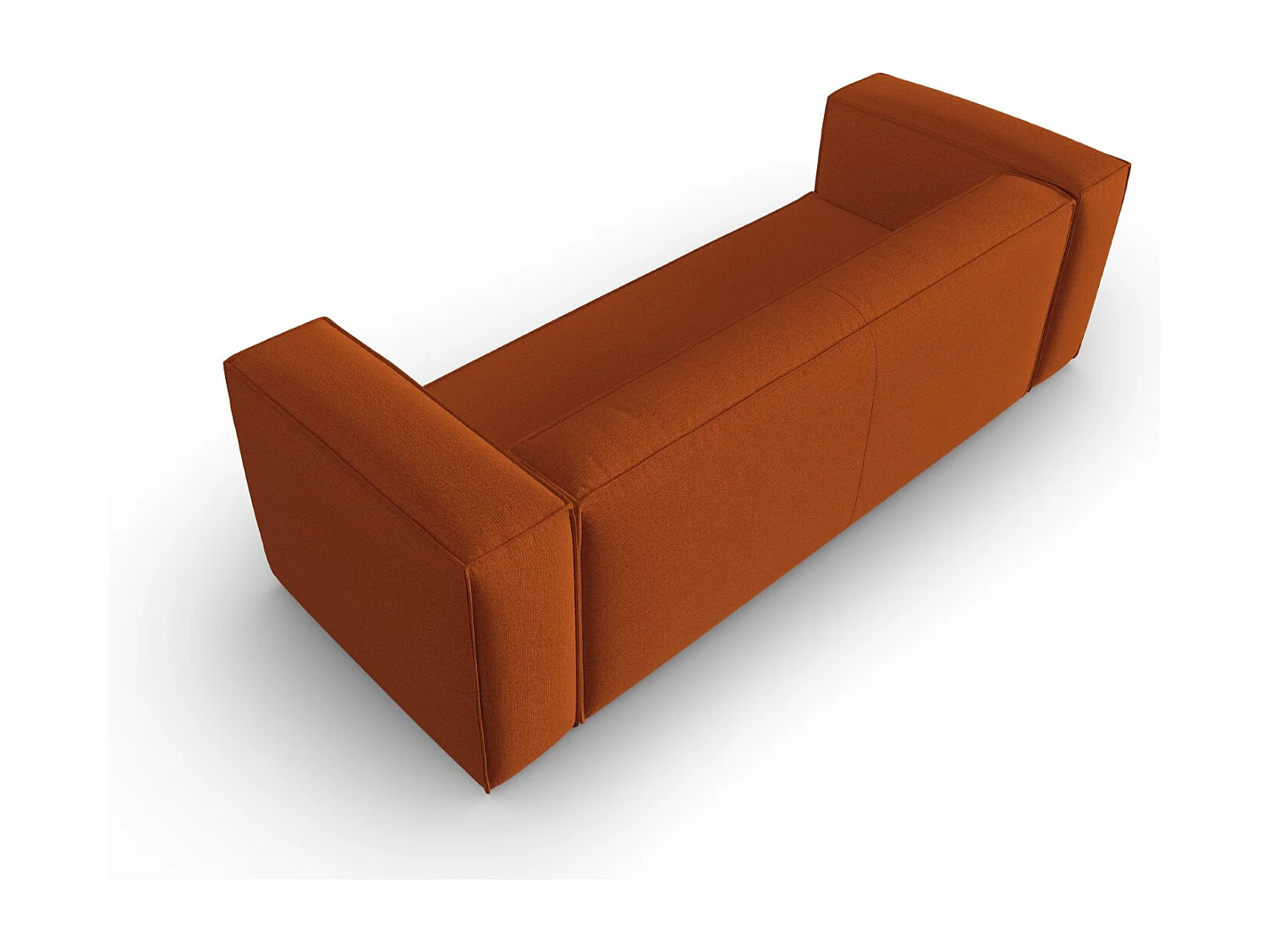 Cosmopolitan Design - Divano "Mackay" 4 posti in velluto strutturato terracotta - 230x94x73cm