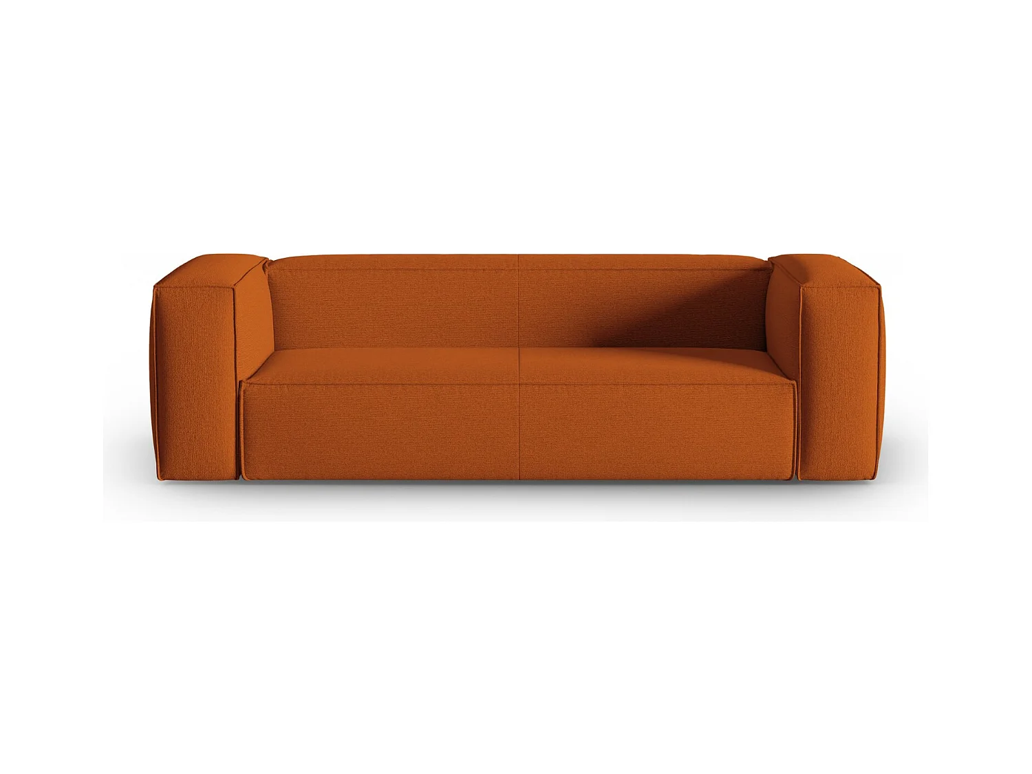 Cosmopolitan Design - Canapé "Mackay" 4 places en velours structuré terracotta - 230x94x73cm