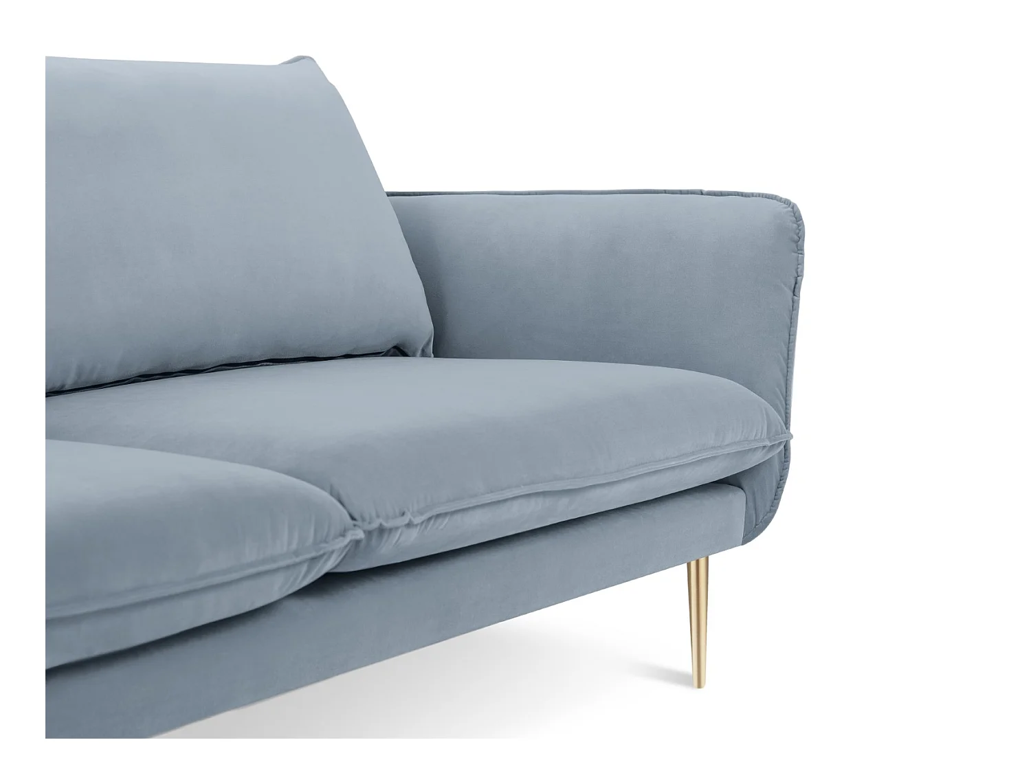 Cosmopolitan Design - Canapé "Vienna" 2 places en velours bleu clair - 160x92x95cm